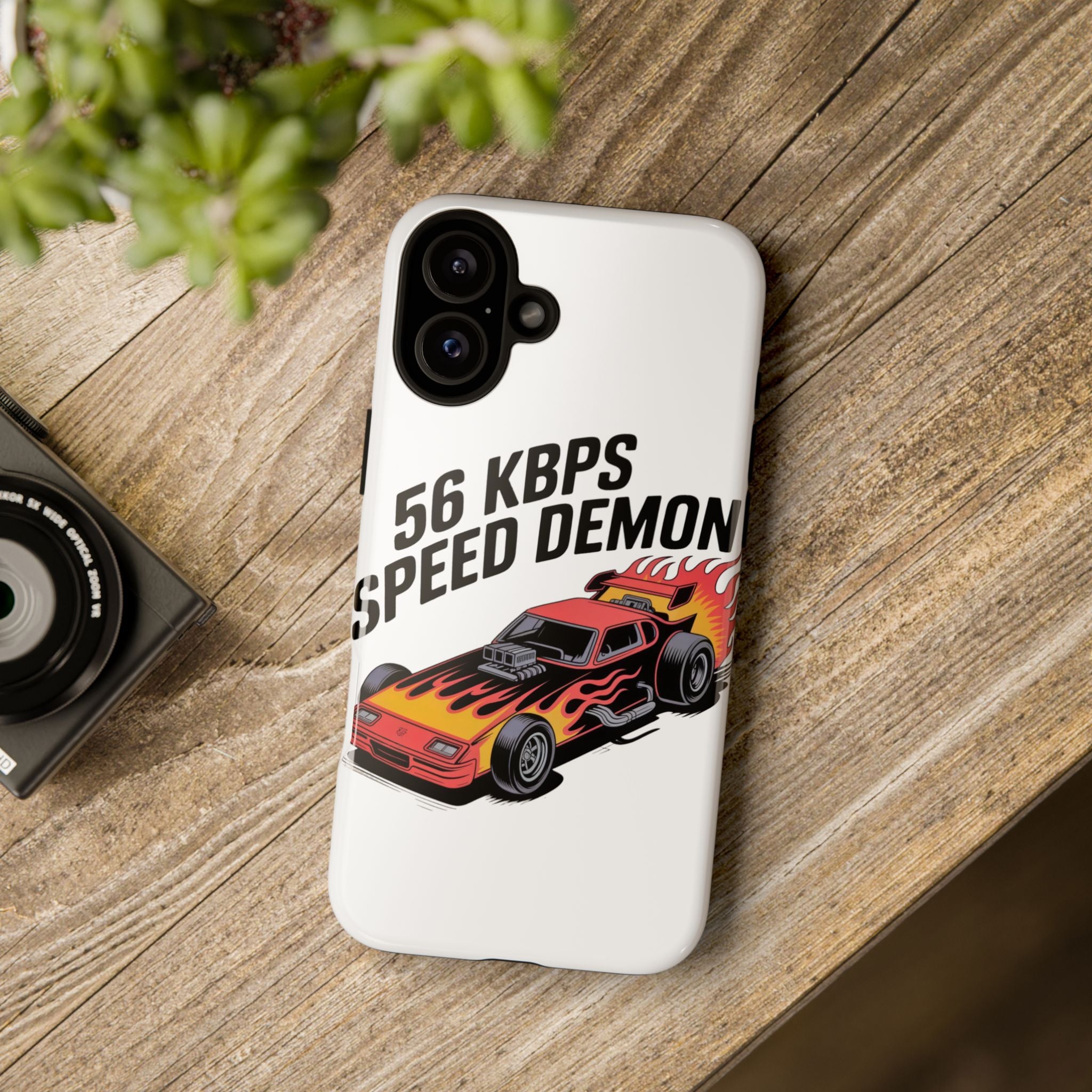 56 Kbps Speed Demon Black- Impact-Resistant Phone Case