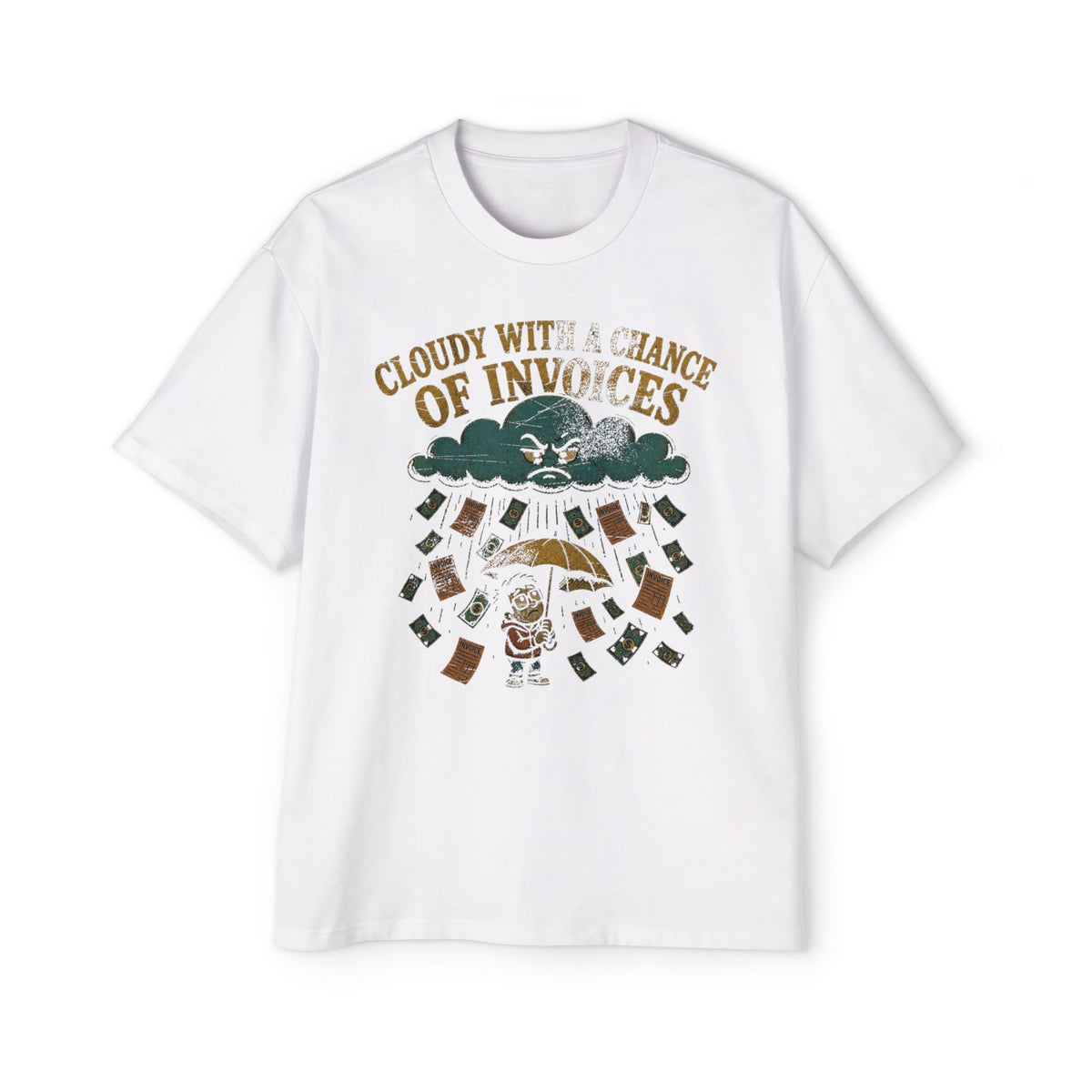 Cloudy With a Chance of Invoices Oversized Tee