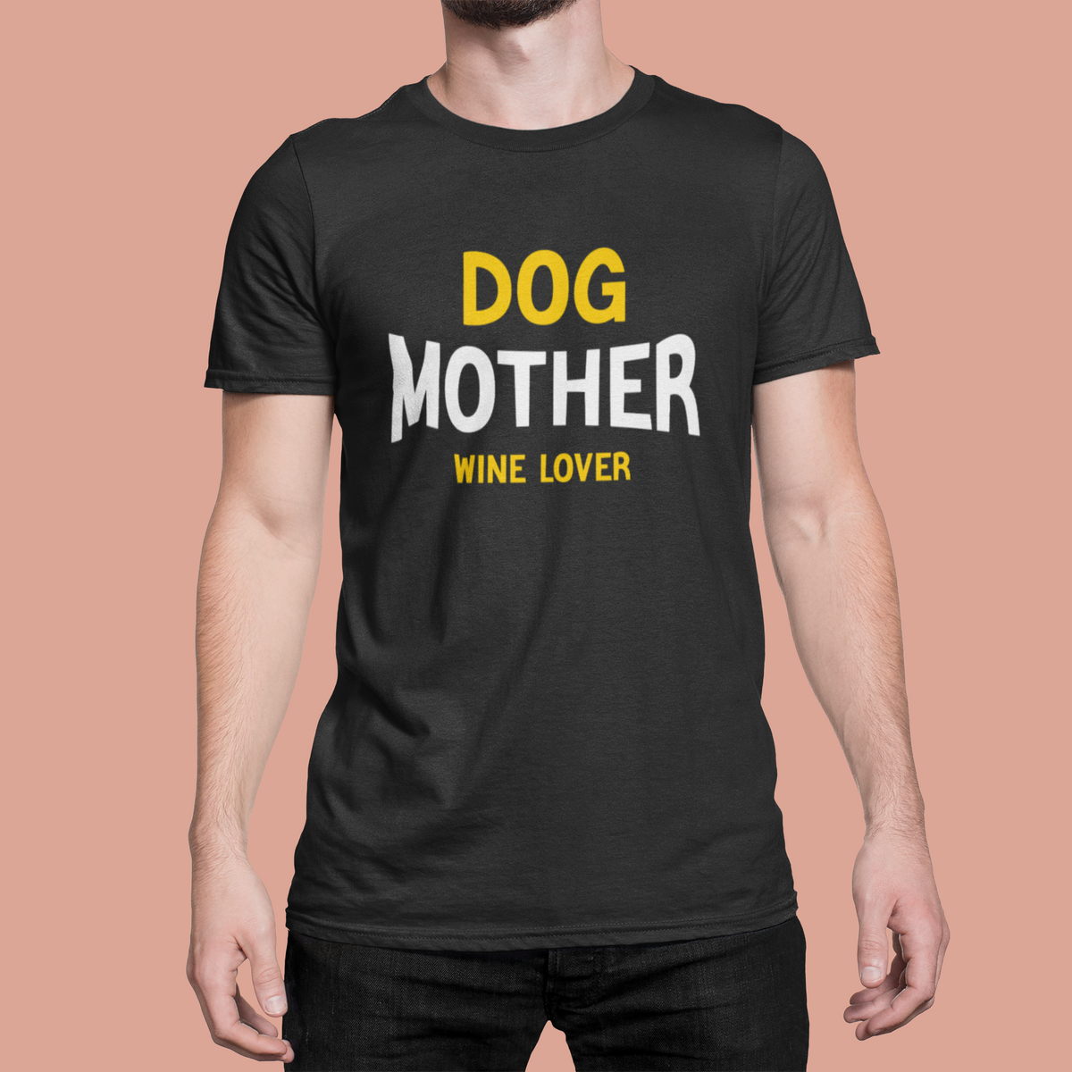 Dog Mother Wine Lover T tee model photo