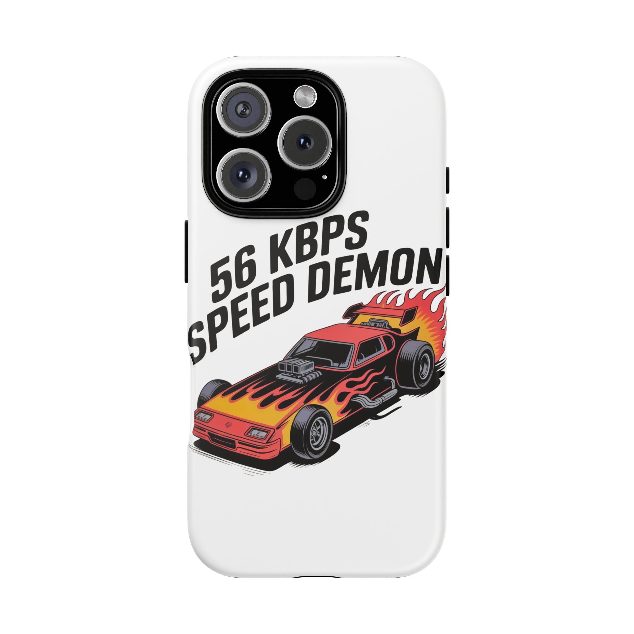 56 Kbps Speed Demon Black- Impact-Resistant Phone Case