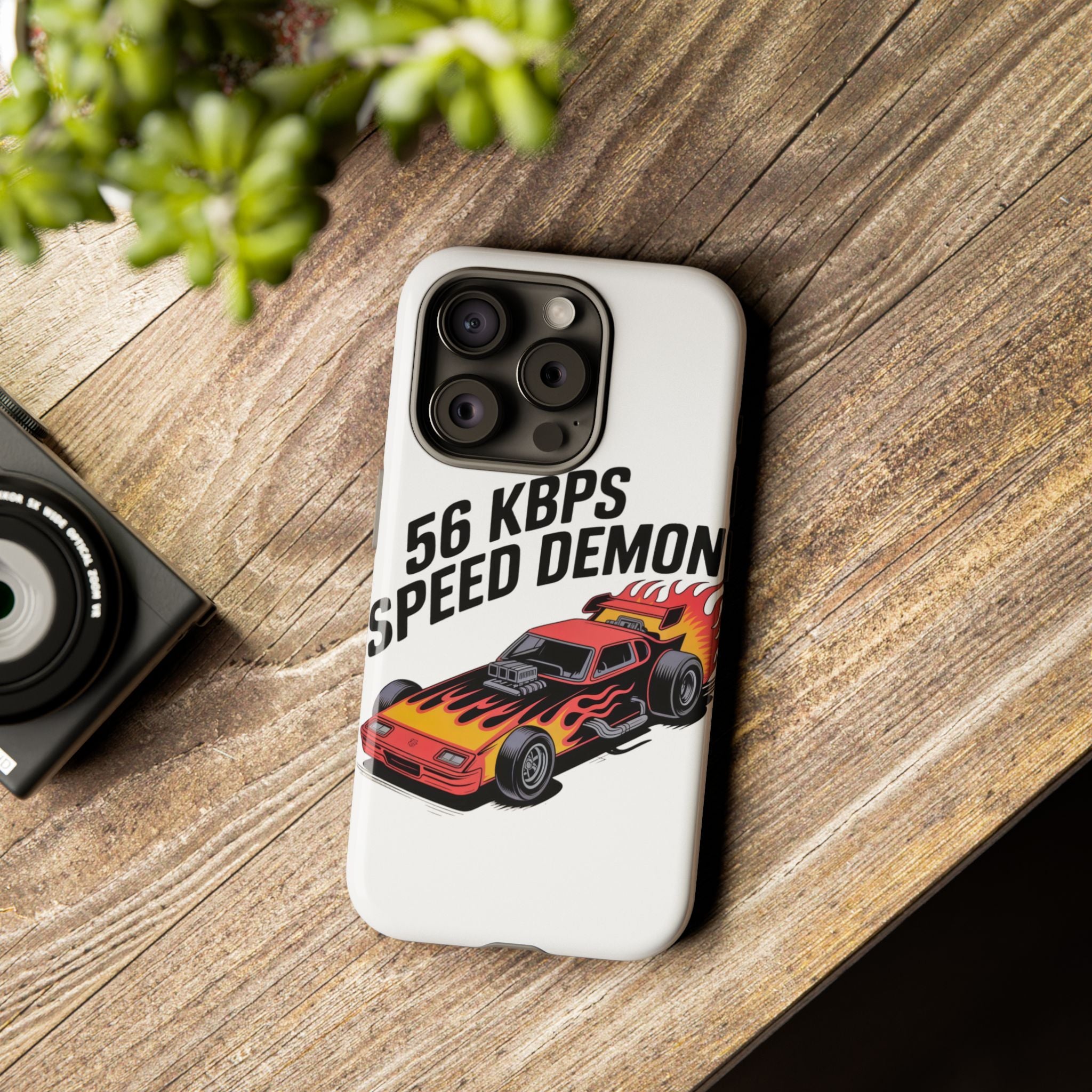 56 Kbps Speed Demon Black- Impact-Resistant Phone Case