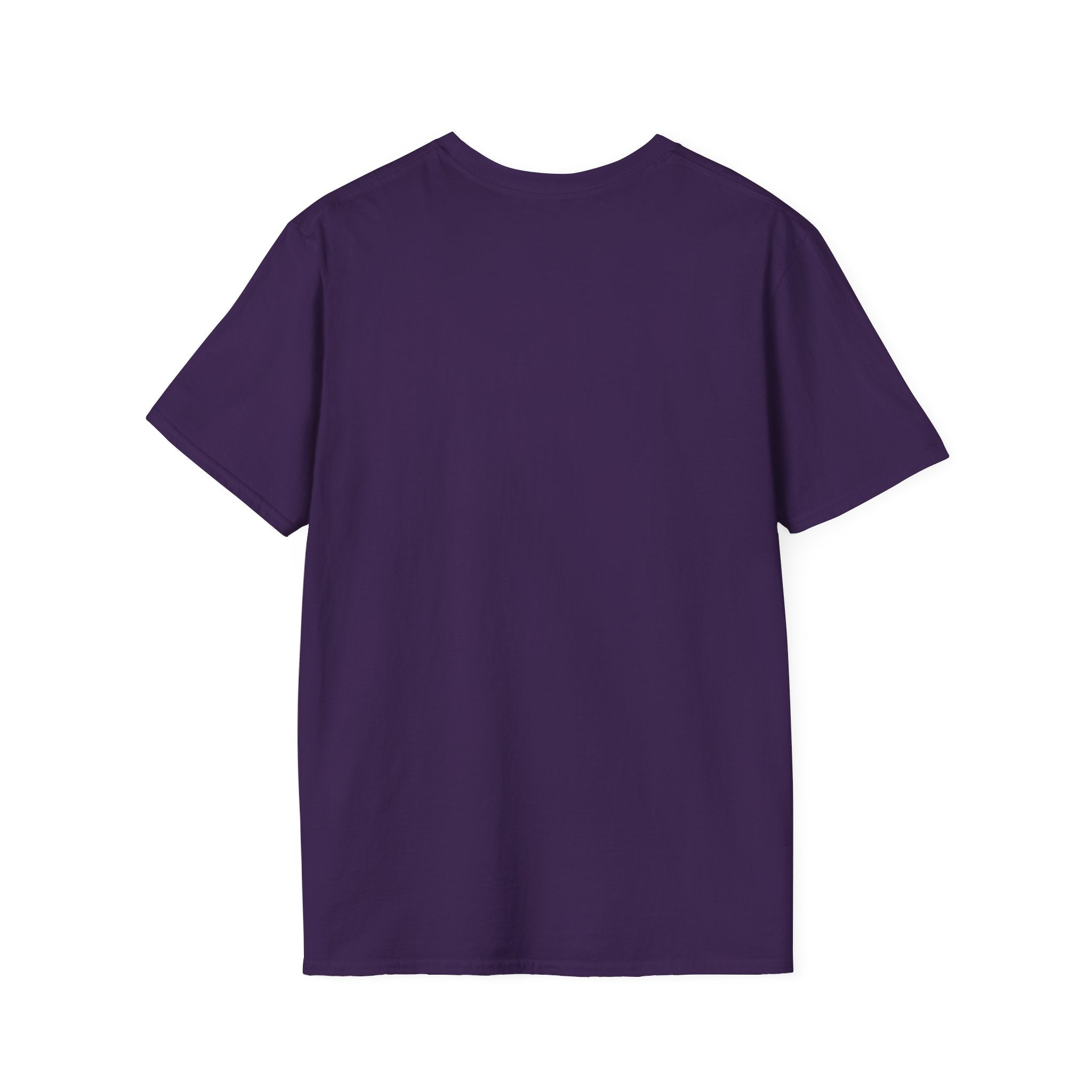 The Never Too Late to Skate T-Shirt, a plain dark purple tee ideal for any skate enthusiast, is beautifully showcased on a white background.