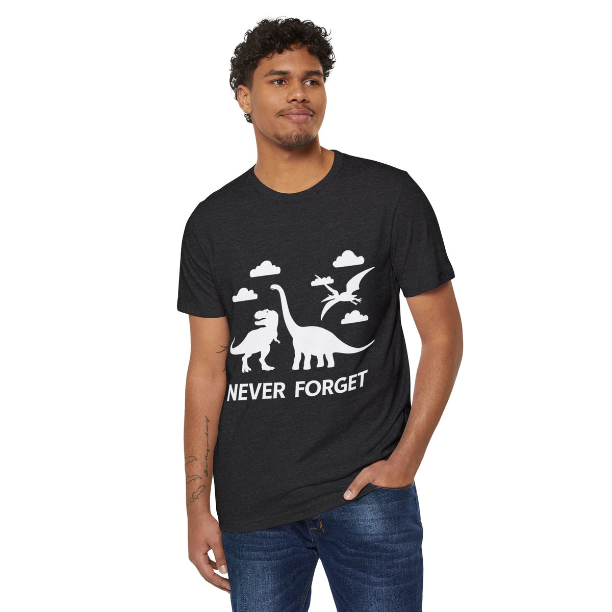 Never Forget Dinosaurs Recycled Organic Tee