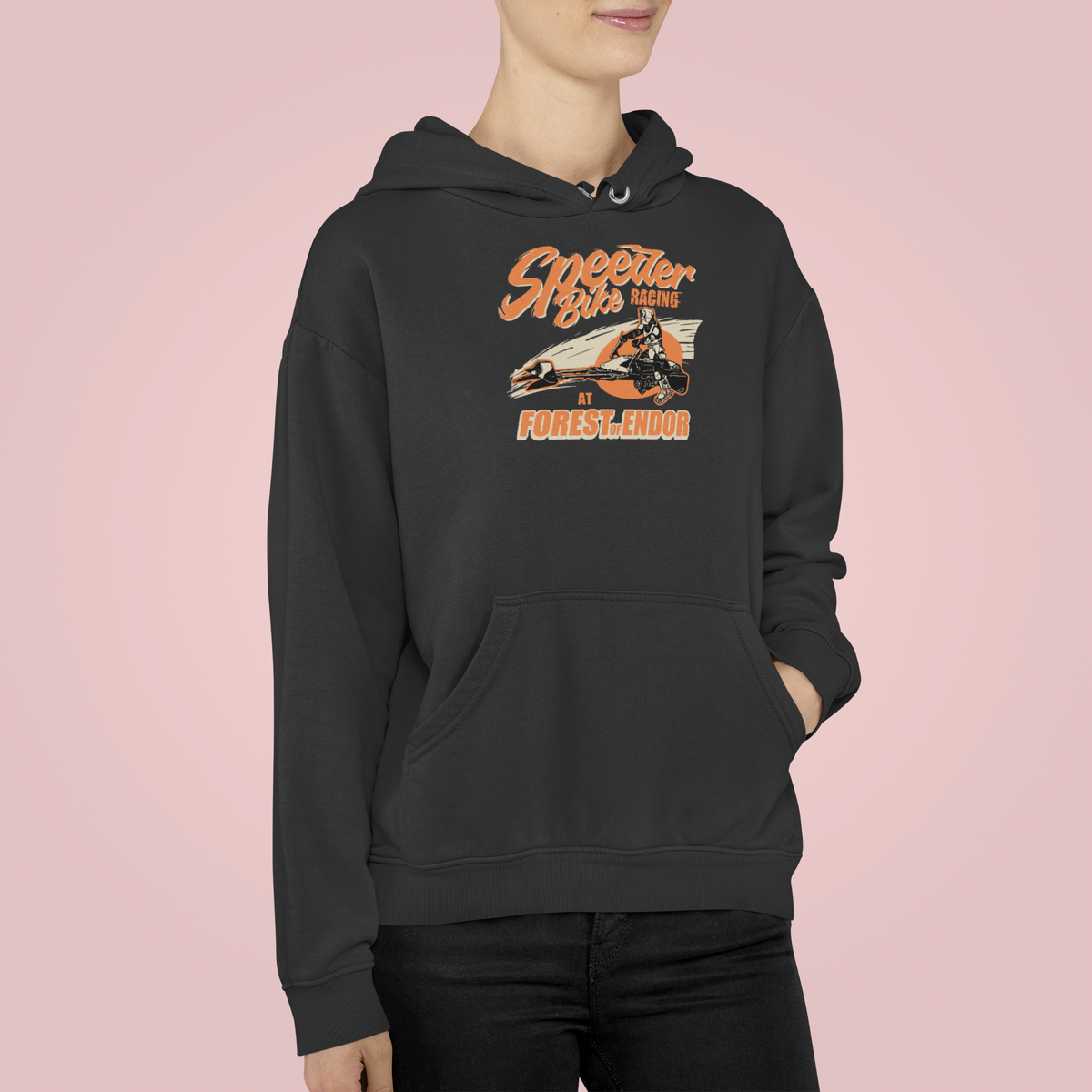 Speeder Bike Racing Hoodie | Retro Sci-Fi Graphic | Geekpsters