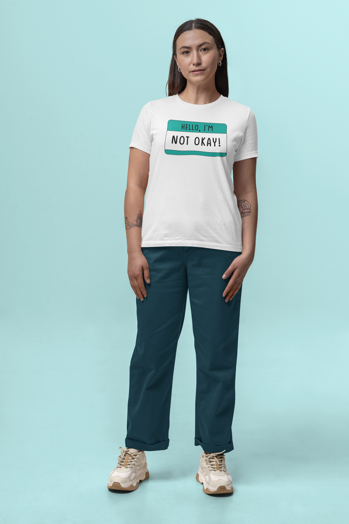 Hello I'm Not OK T print tee front view