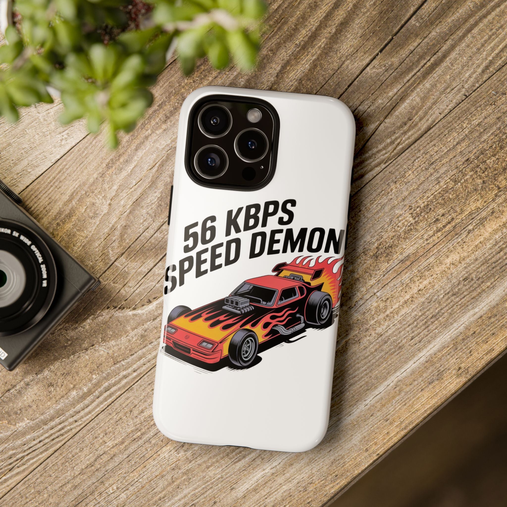 56 Kbps Speed Demon Black- Impact-Resistant Phone Case