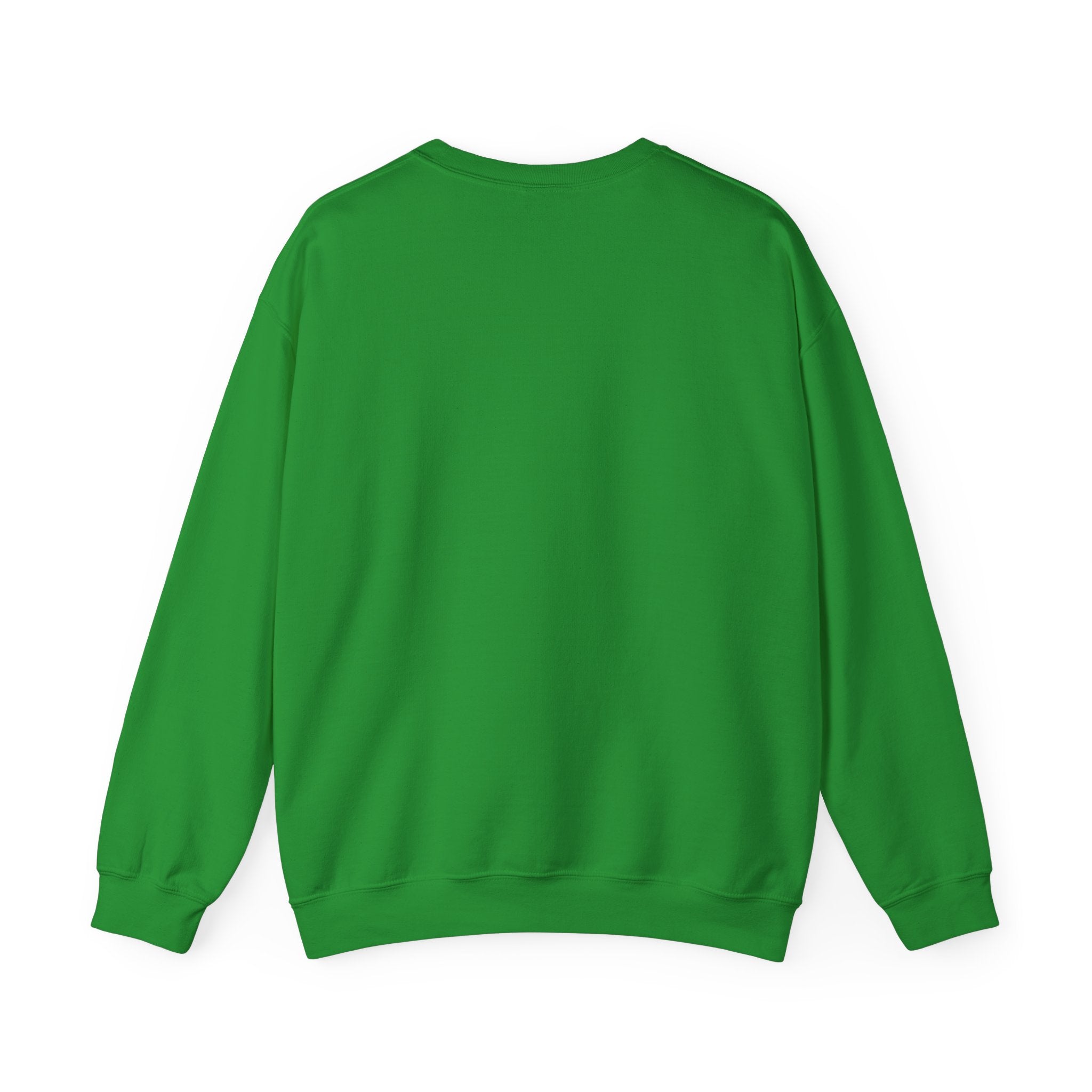 The Floppy disk - Sweatshirt is a heavyweight cotton top in plain green, featuring long sleeves, a crew neckline, and is displayed from the back.