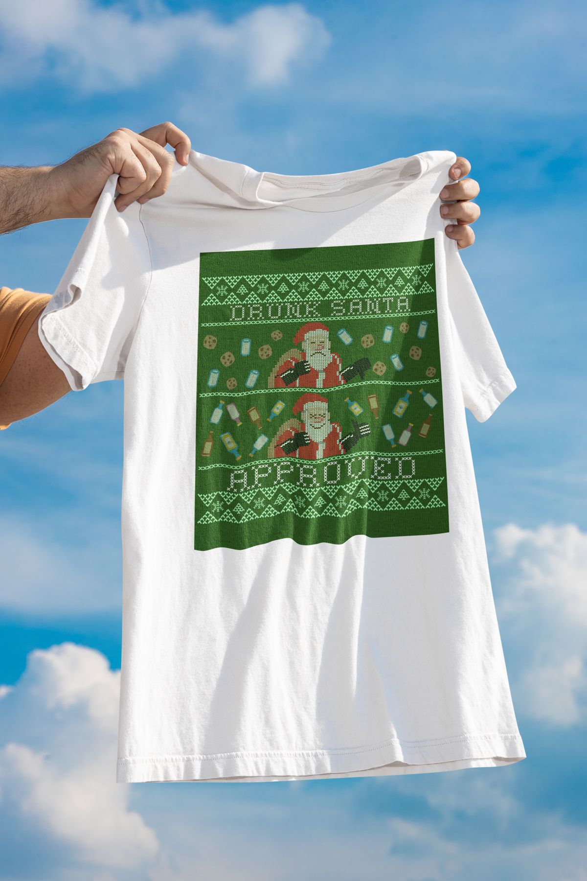 Drunk Santa Organic T-Shirt | Funny Holiday Christmas Humor | Geekpsters