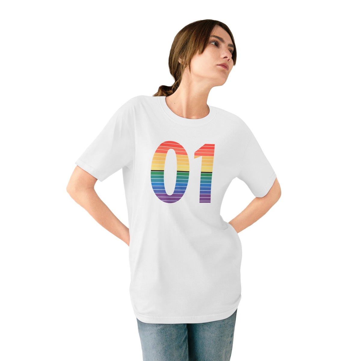 01 Rainbow Binary Organic Tee