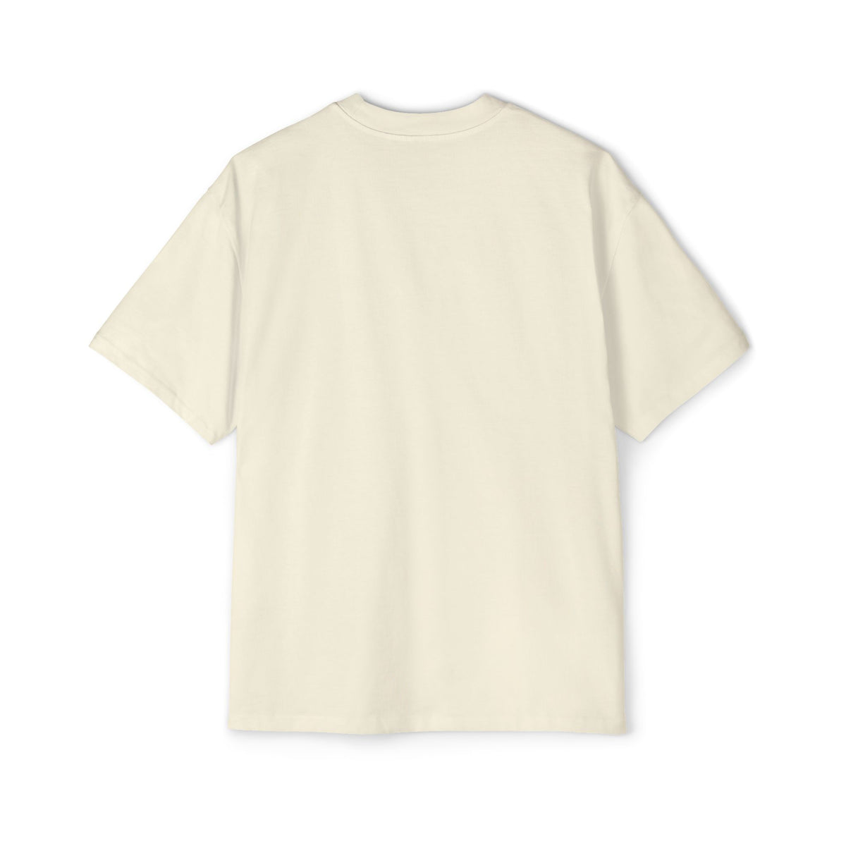 Statistically Significant oversized tee in cream, back view flat lay, blank plain cotton back