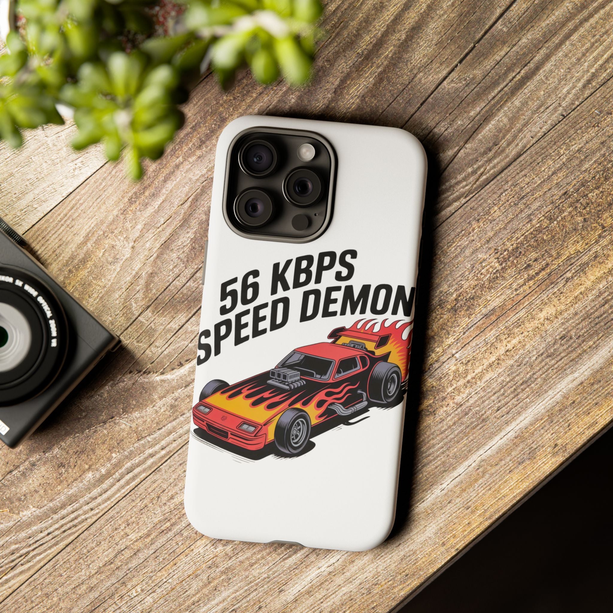56 Kbps Speed Demon Black- Impact-Resistant Phone Case