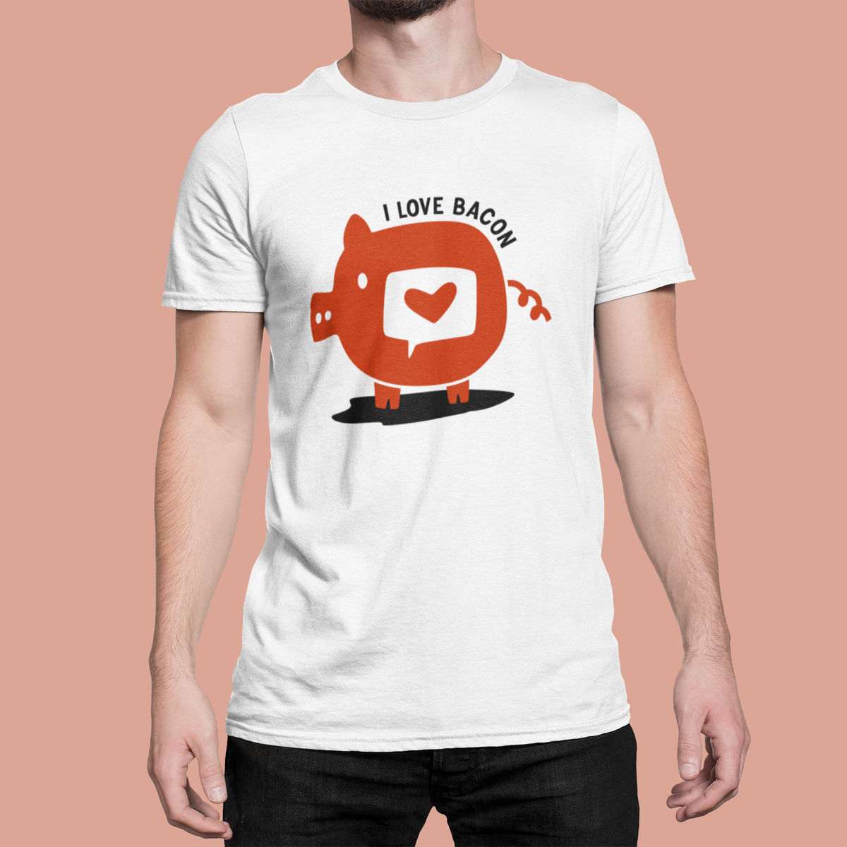 I Love Bacon T tee model photo