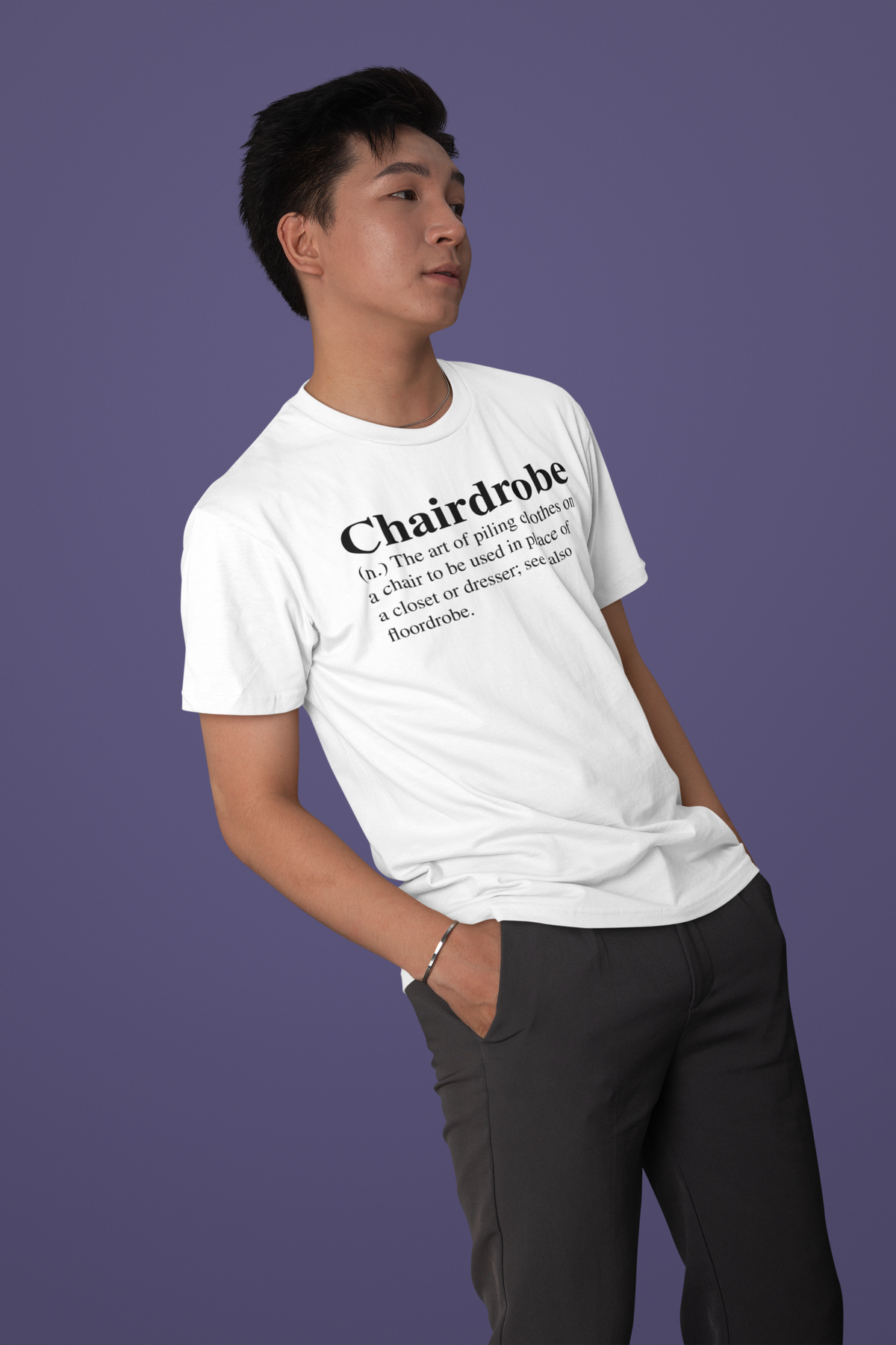 Chairdrobe T-Shirt | Funny Laundry Wordplay Tee | Relatable Messy Life Gift | Geekpsters