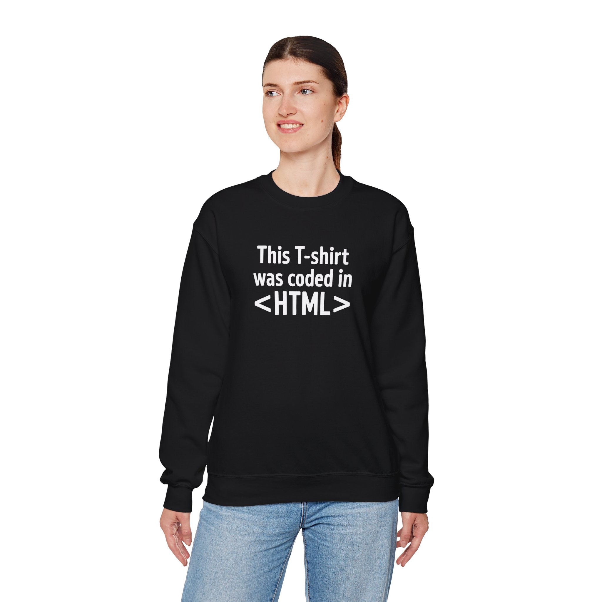 This t-shirt was coded in HTML White - Sweatshirt