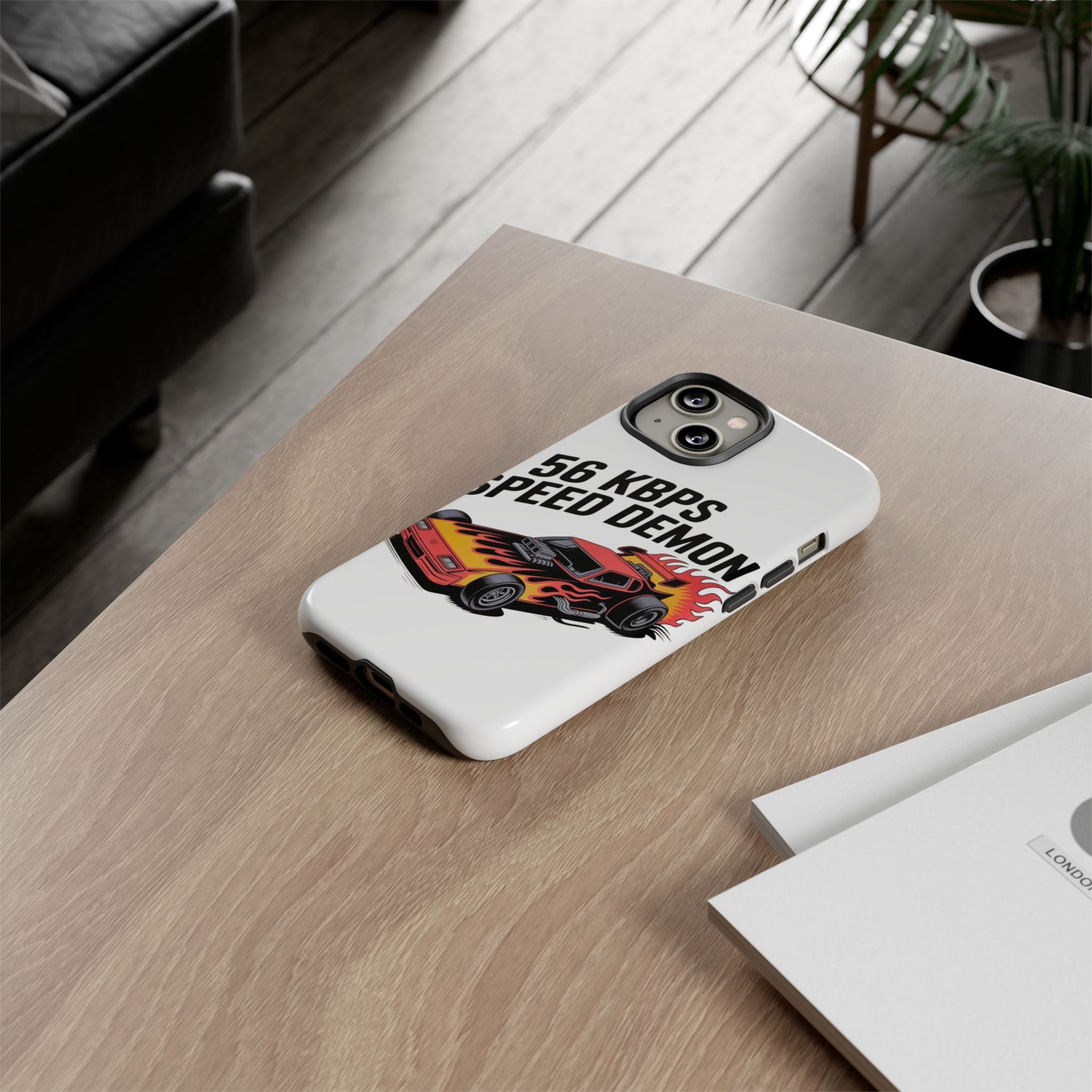 56 Kbps Speed Demon Black- Impact-Resistant Phone Case