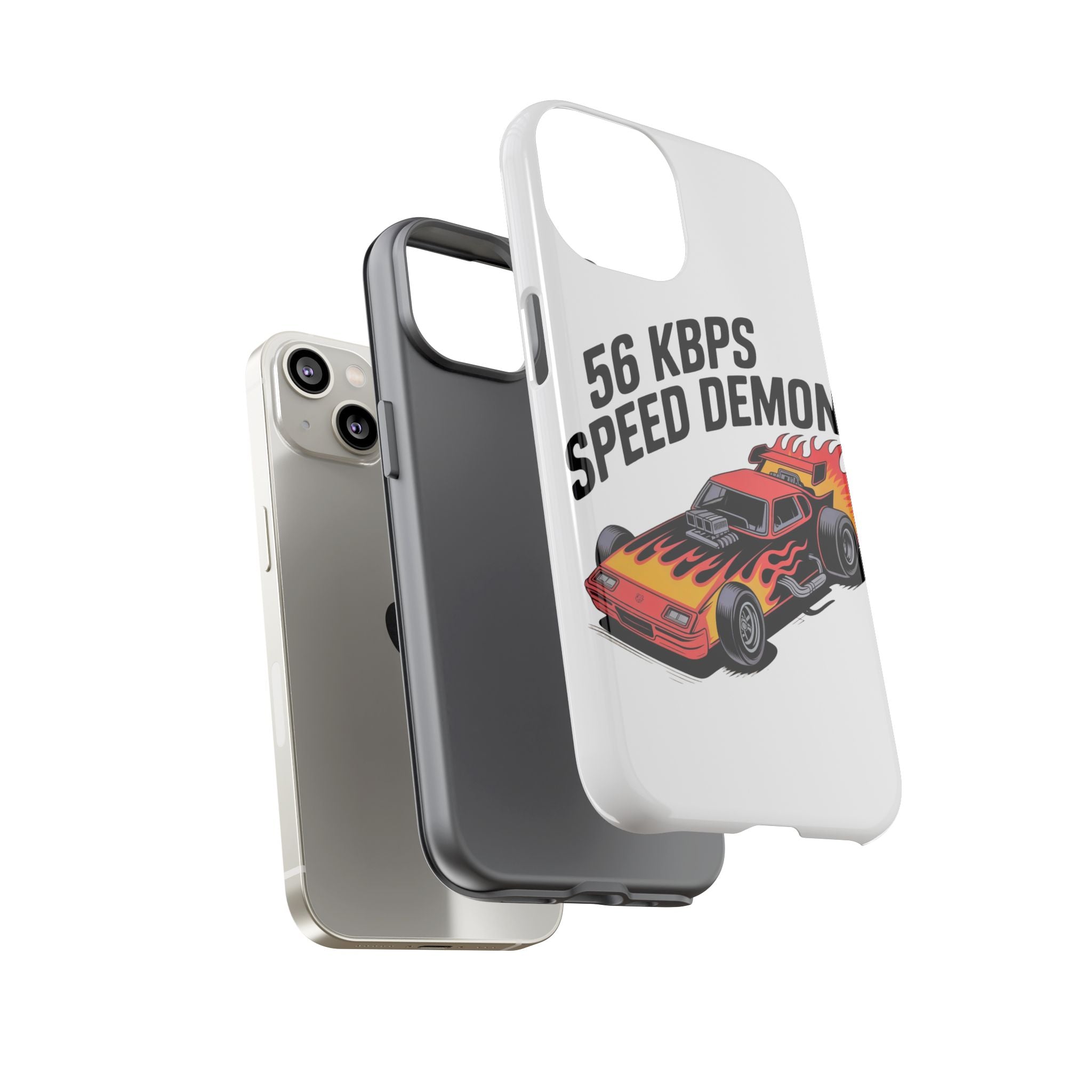 56 Kbps Speed Demon Black- Impact-Resistant Phone Case