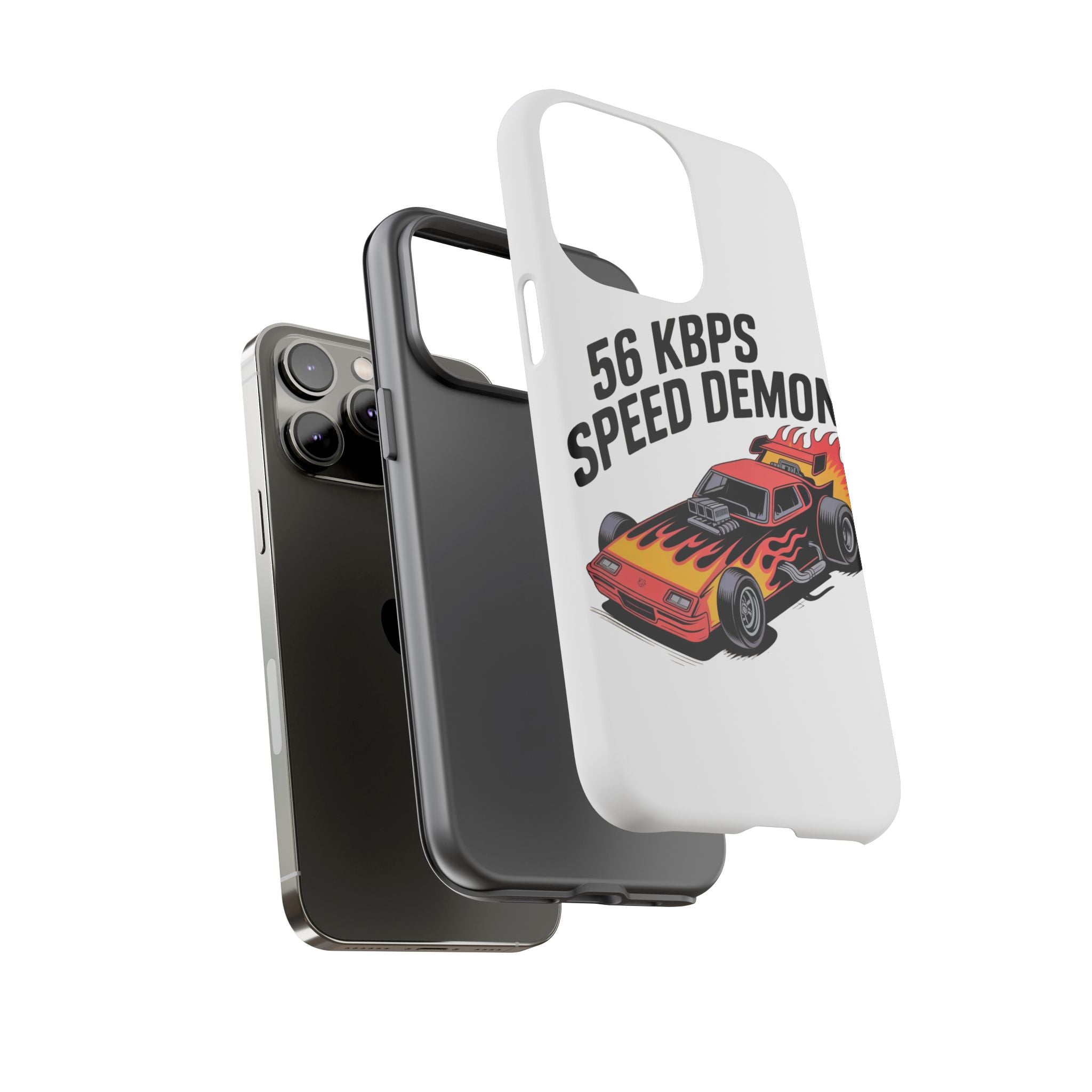 56 Kbps Speed Demon Black- Impact-Resistant Phone Case