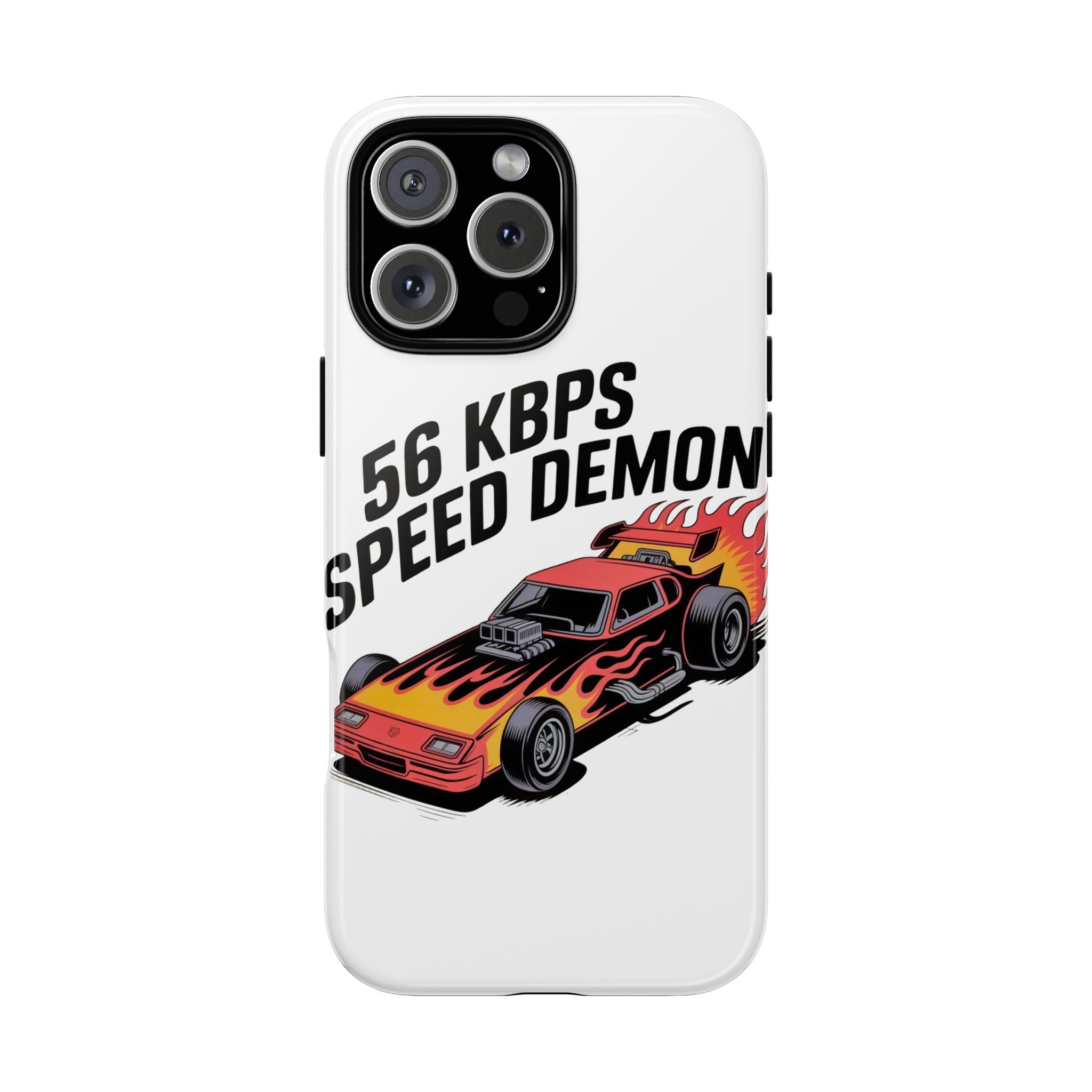 56 Kbps Speed Demon Black- Impact-Resistant Phone Case