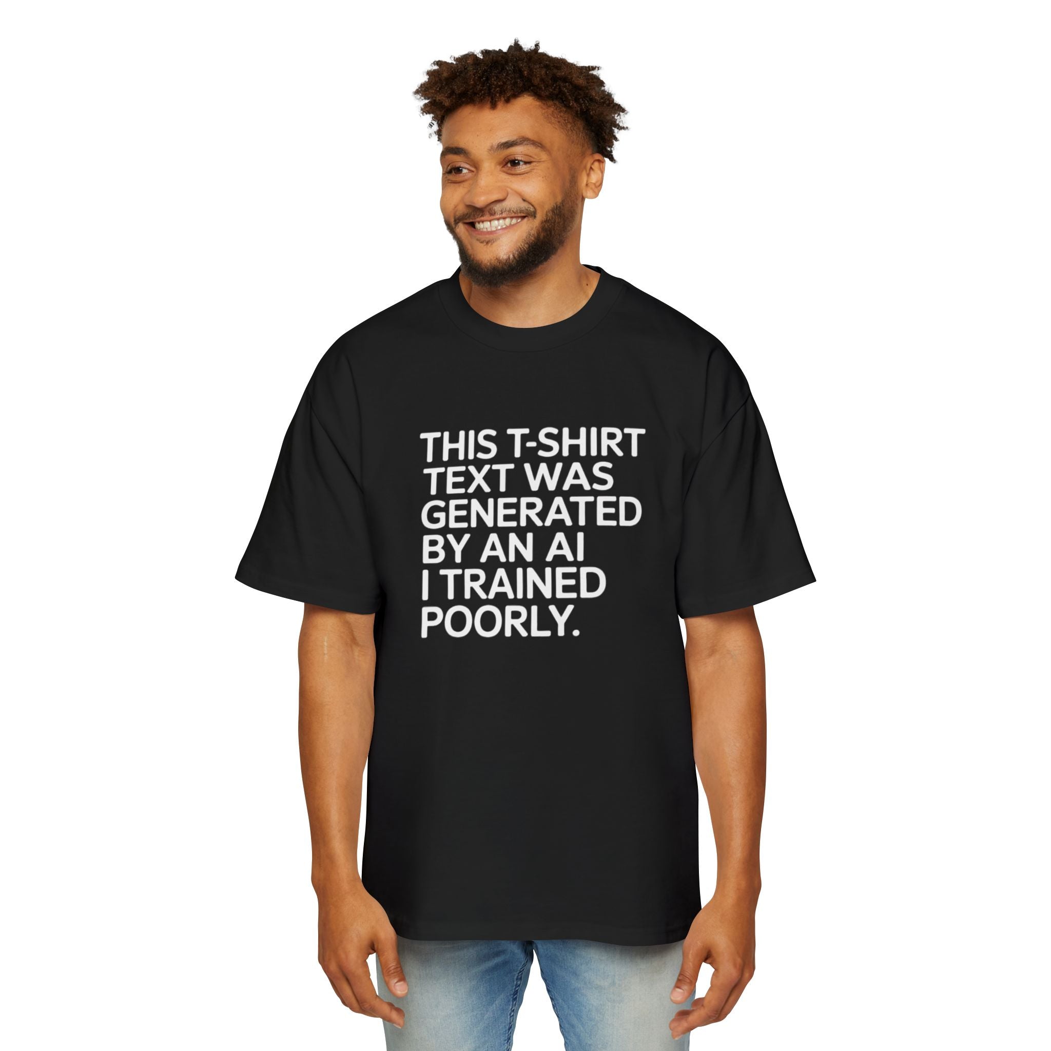 Oversized Tee AI Generated Heavy Text T-Shirt