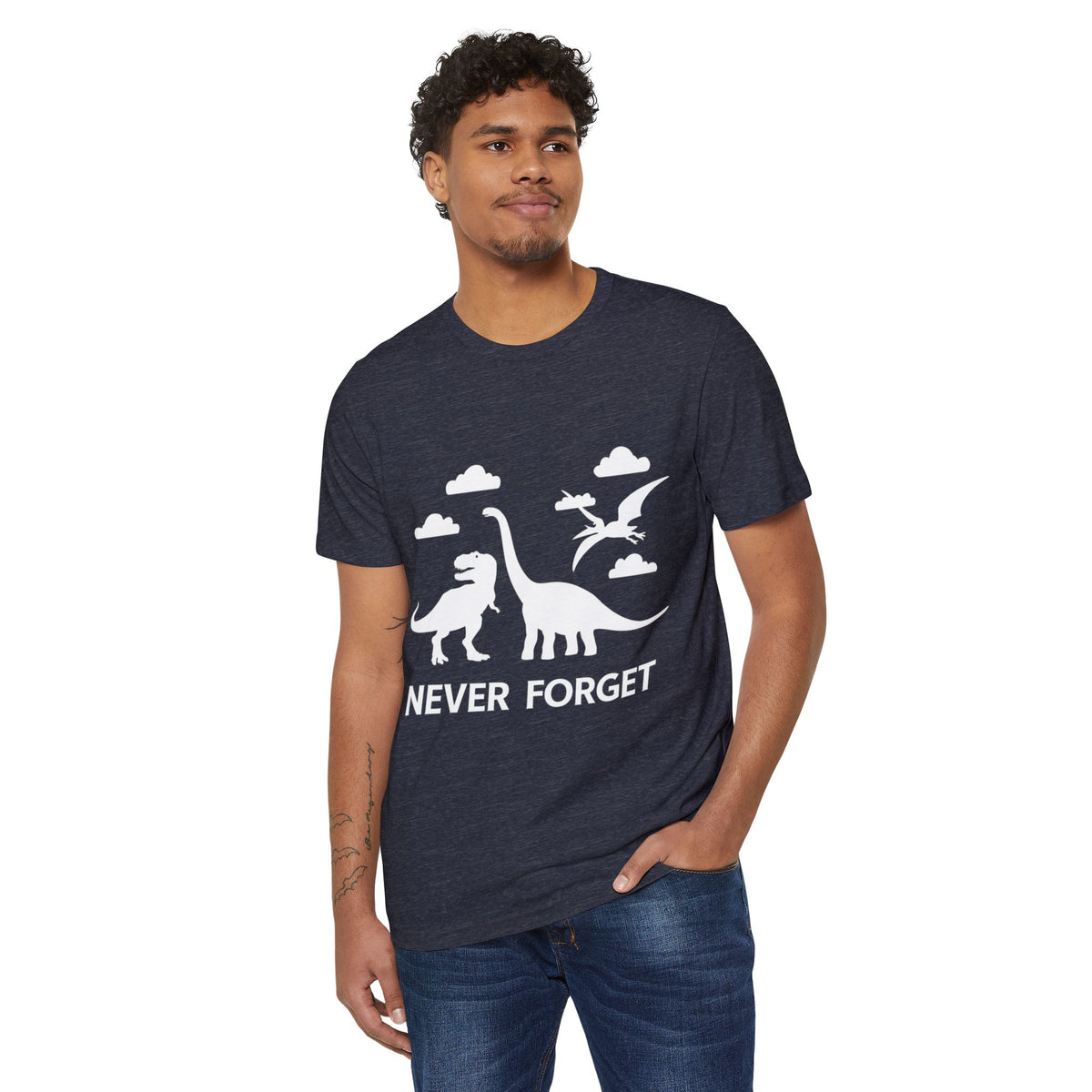 Never Forget Dinosaurs Recycled Organic Tee