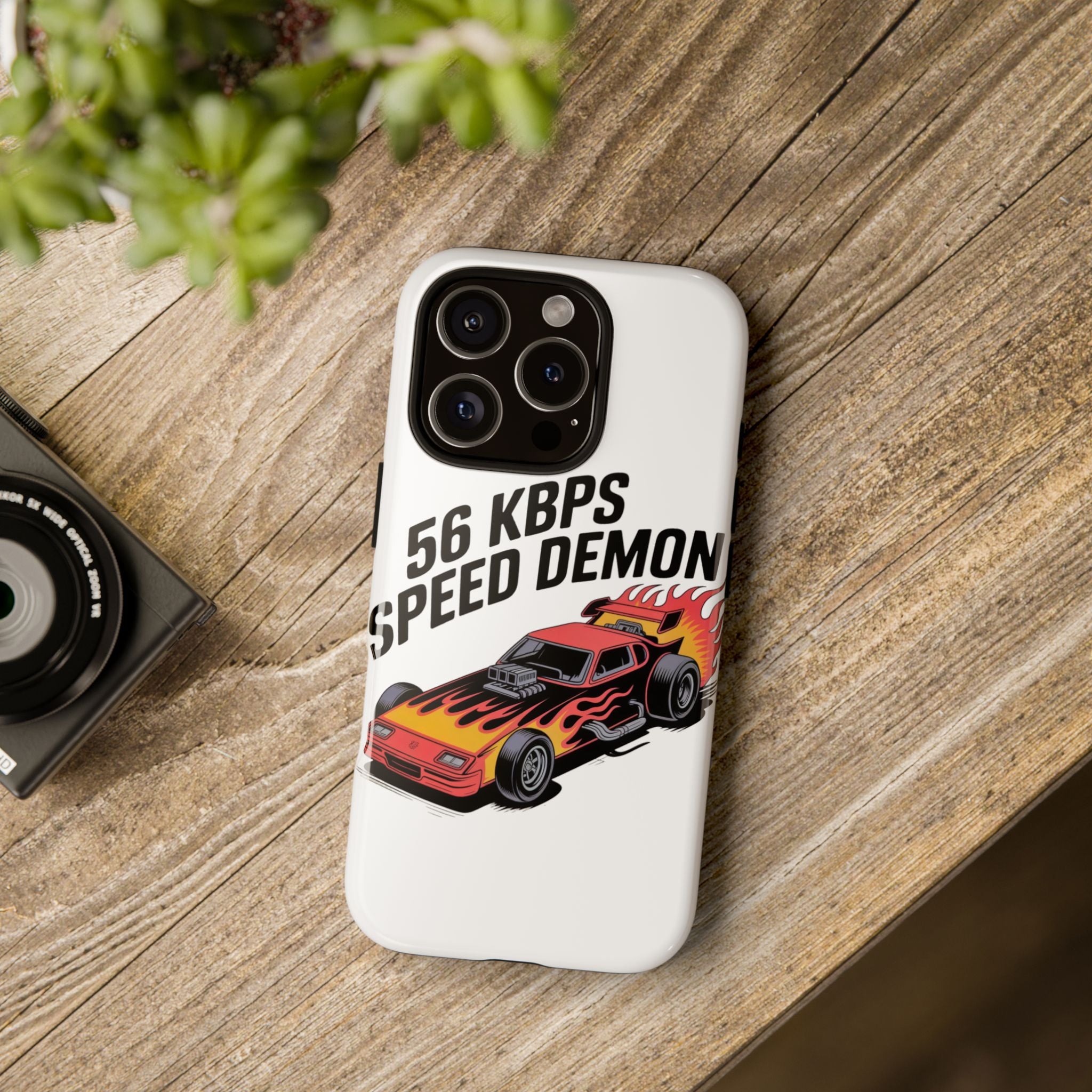 56 Kbps Speed Demon Black- Impact-Resistant Phone Case
