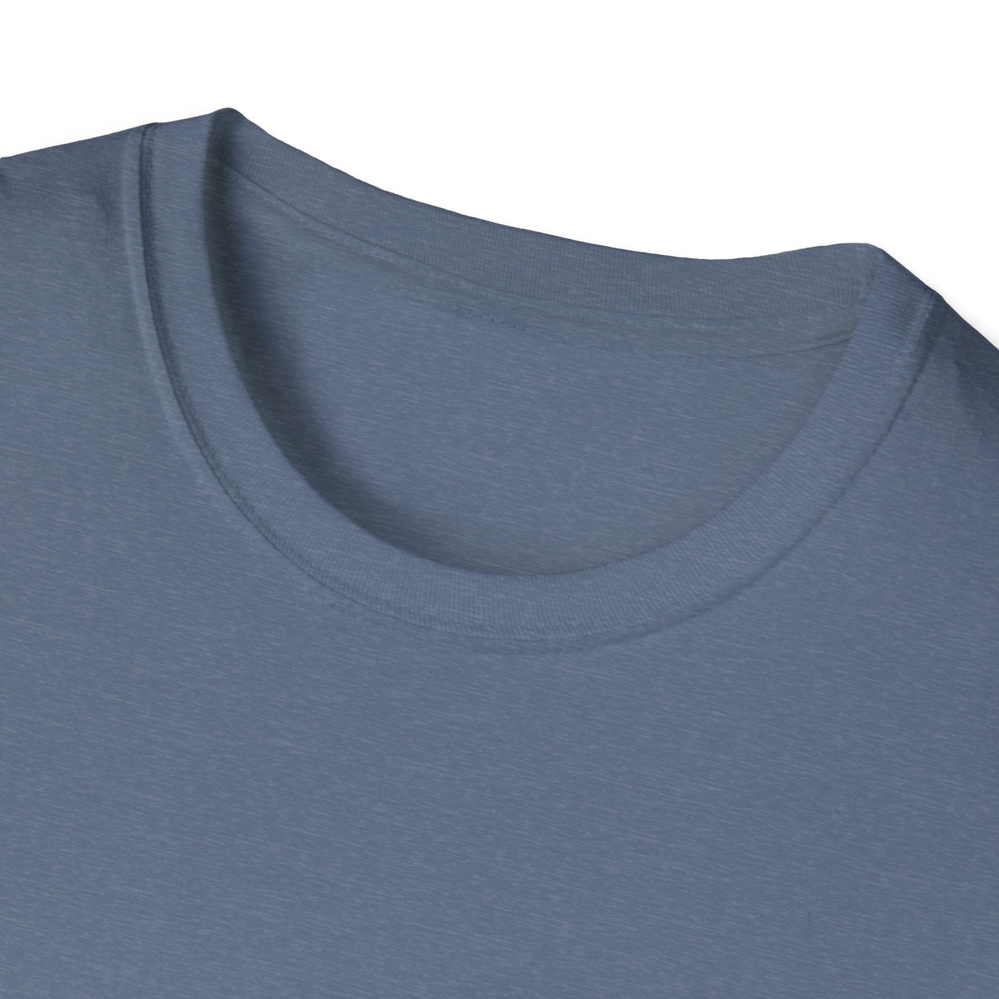 Close-up of the "Can You Digit" light blue crew neck T-shirt against a plain background.