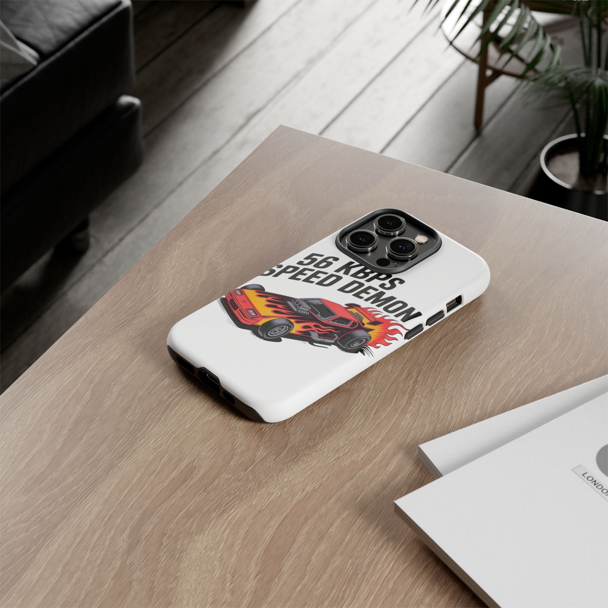 56 Kbps Speed Demon Black- Impact-Resistant Phone Case