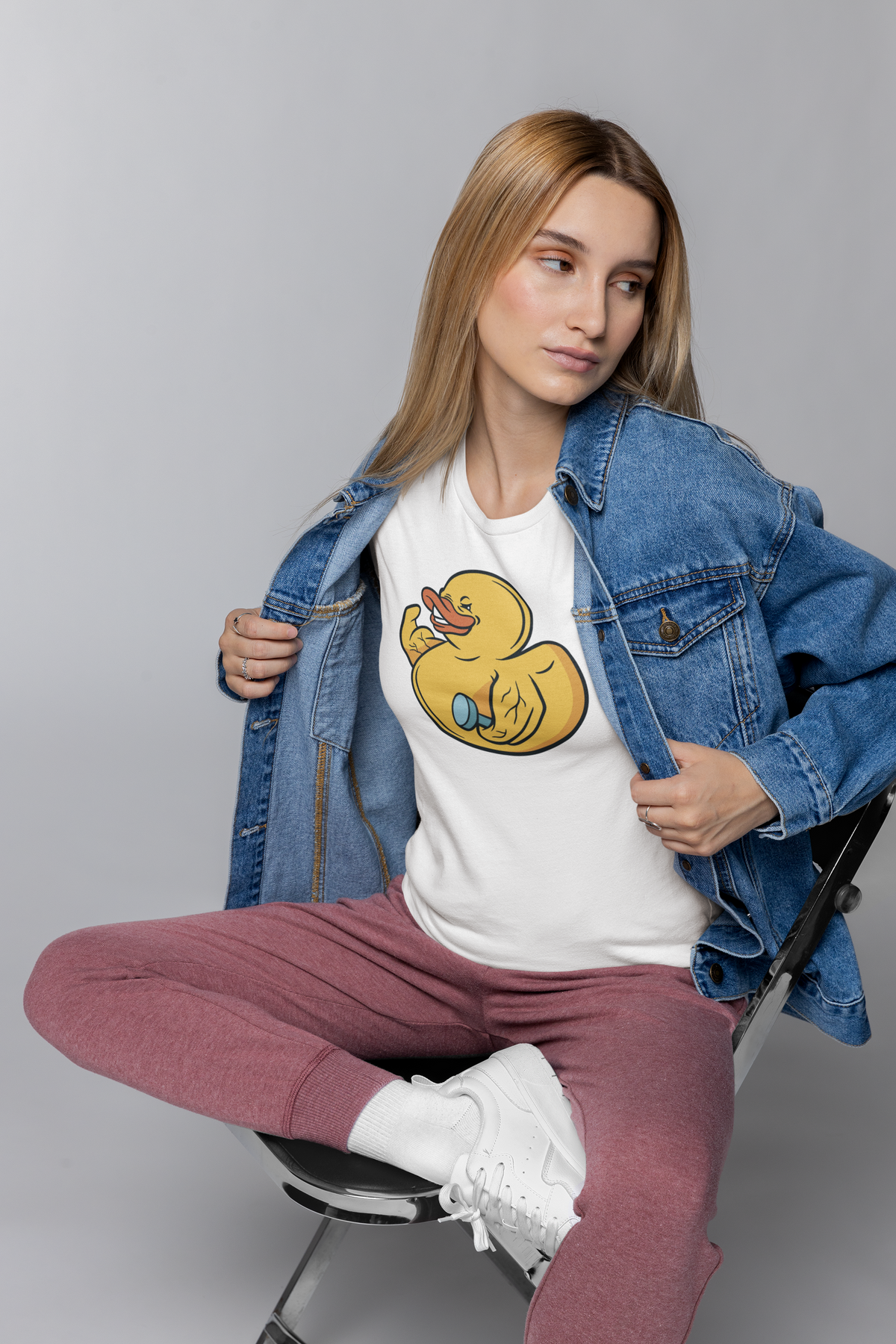 Puffed Duck T-Shirt | Funny Confident Duck Graphic Tee | Duck Lover Humor Gift | Geekpsters
