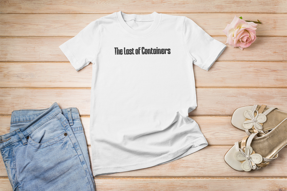 'The Last of Deploys' T-shirt in black, flat lay front, funny devops parody tee for developers
