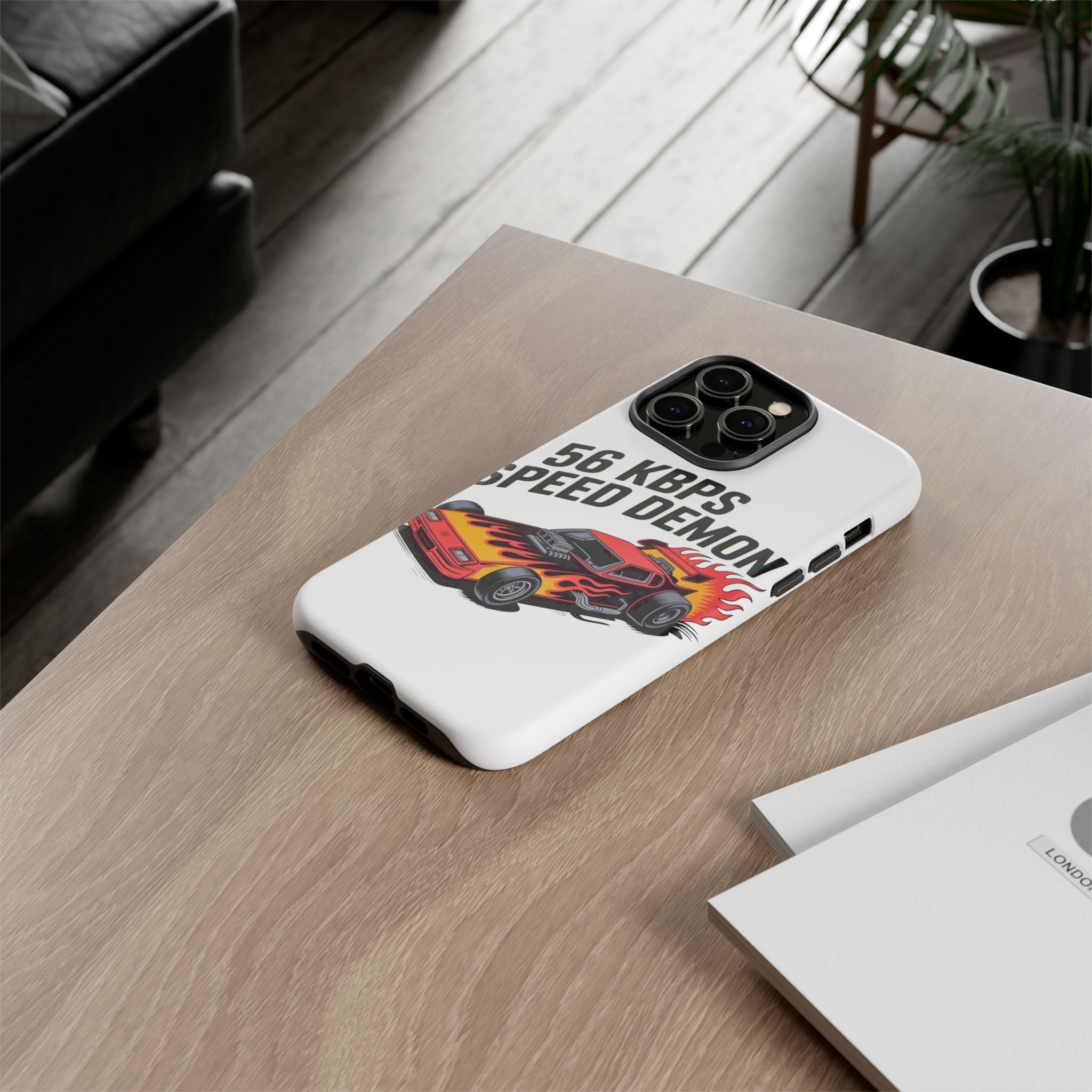 56 Kbps Speed Demon Black- Impact-Resistant Phone Case