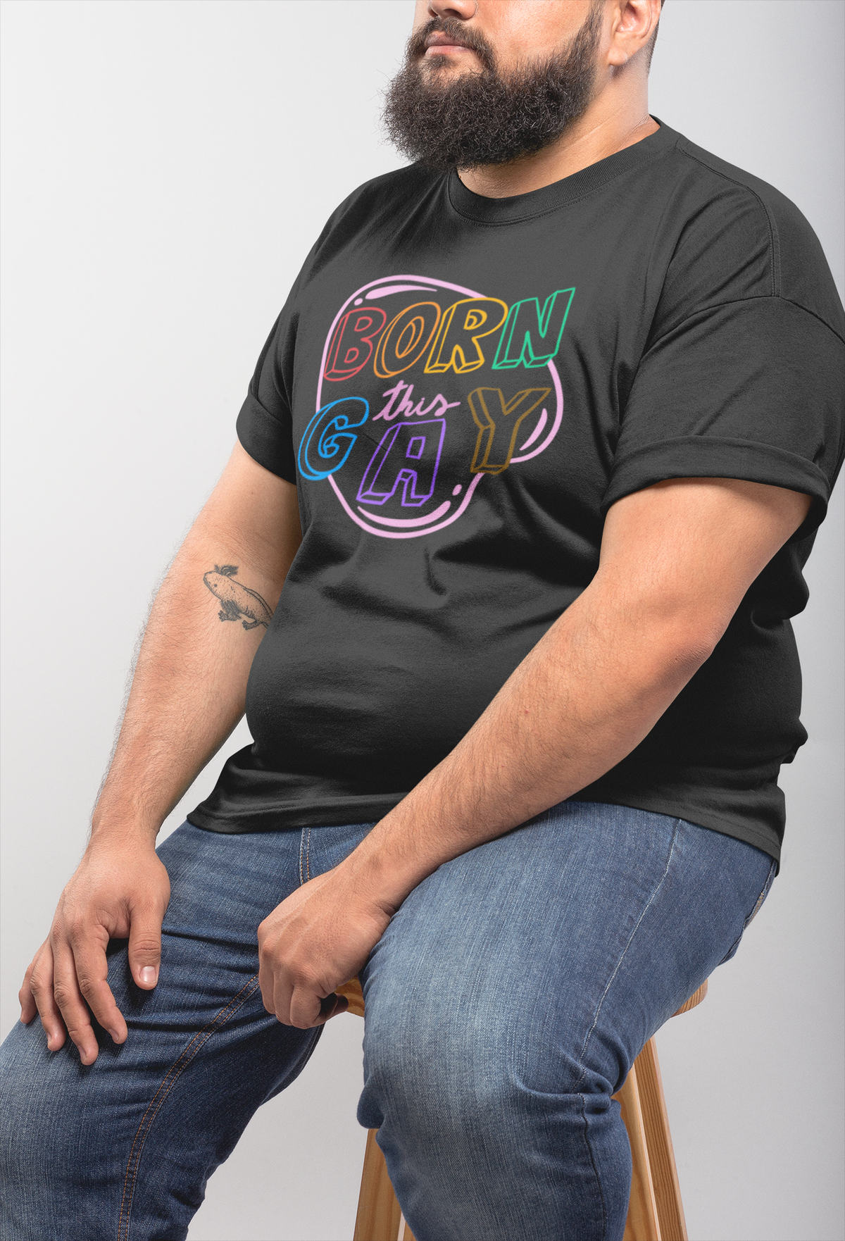Born This Gay T-Shirt | Funny Gay Pride Graphic Tee | LGBTQ+ Gift | Geekpsters