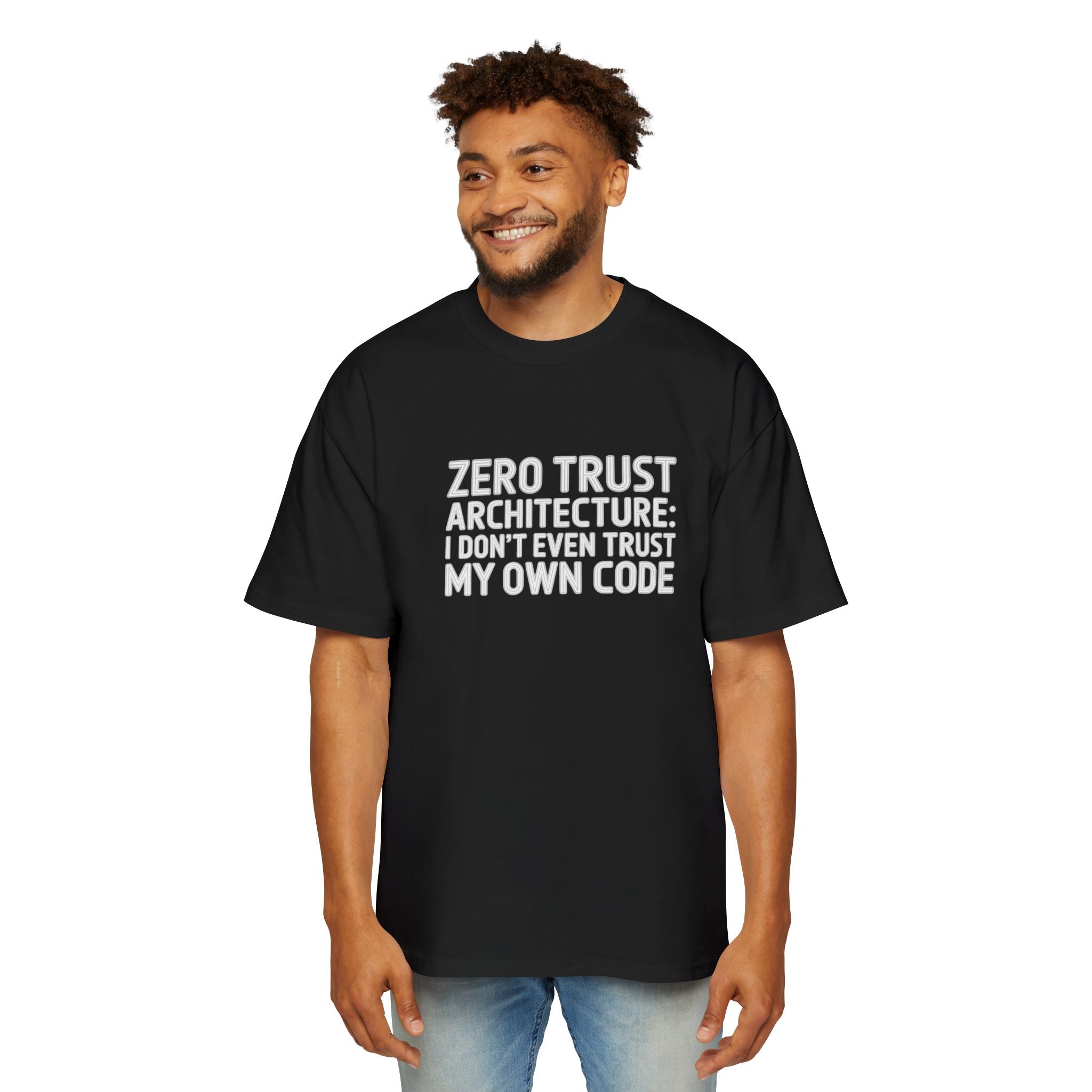Zero Trust Architecture White - Heavy Oversized Tee