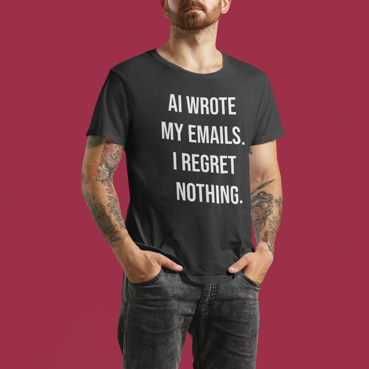 AI Wrote My Emails Oversized Tee | AI Humor | Geekpsters