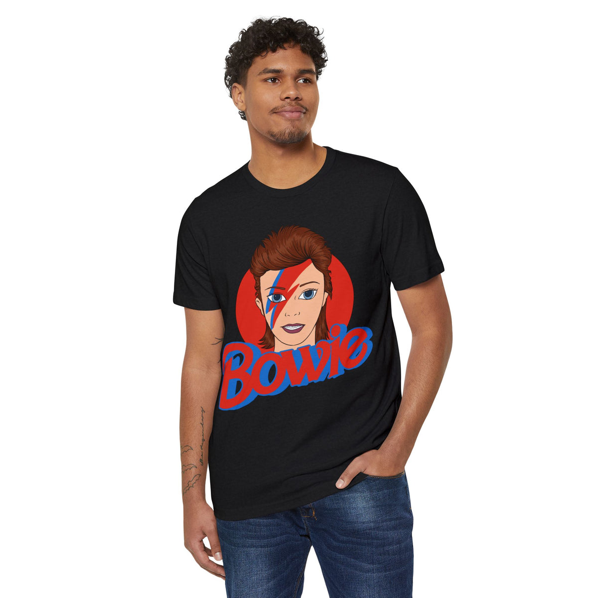 Glam Rock Lightning Bolt Portrait Recycled Organic Tee