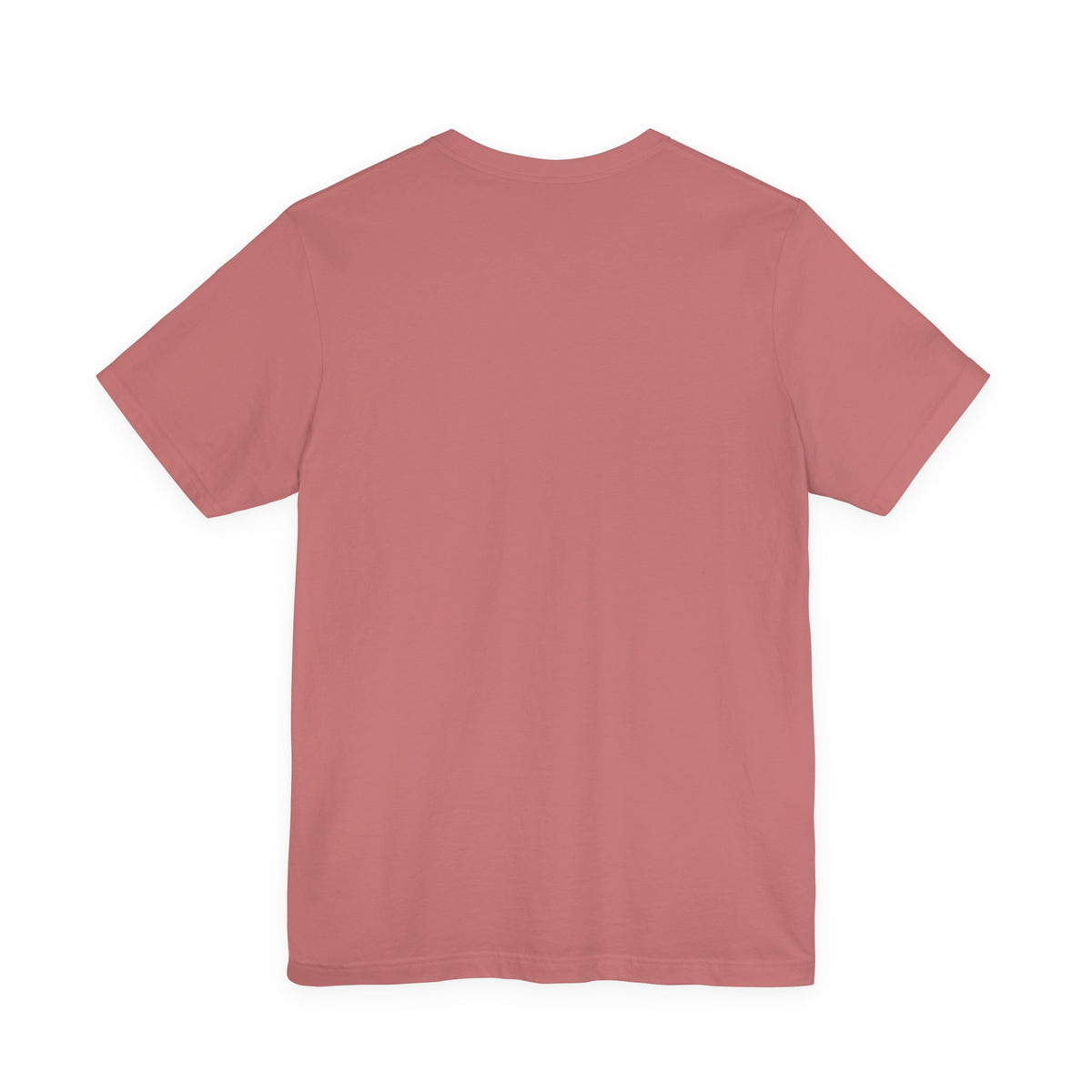 Statistically Significant tee in mauve, back view flat lay, blank plain cotton back, statement tee