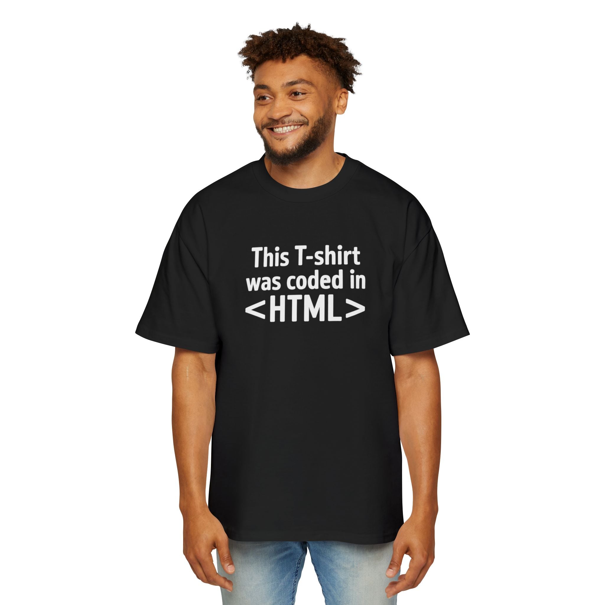 Copy of This t-shirt was coded in HTML White - Heavy Oversized Tee