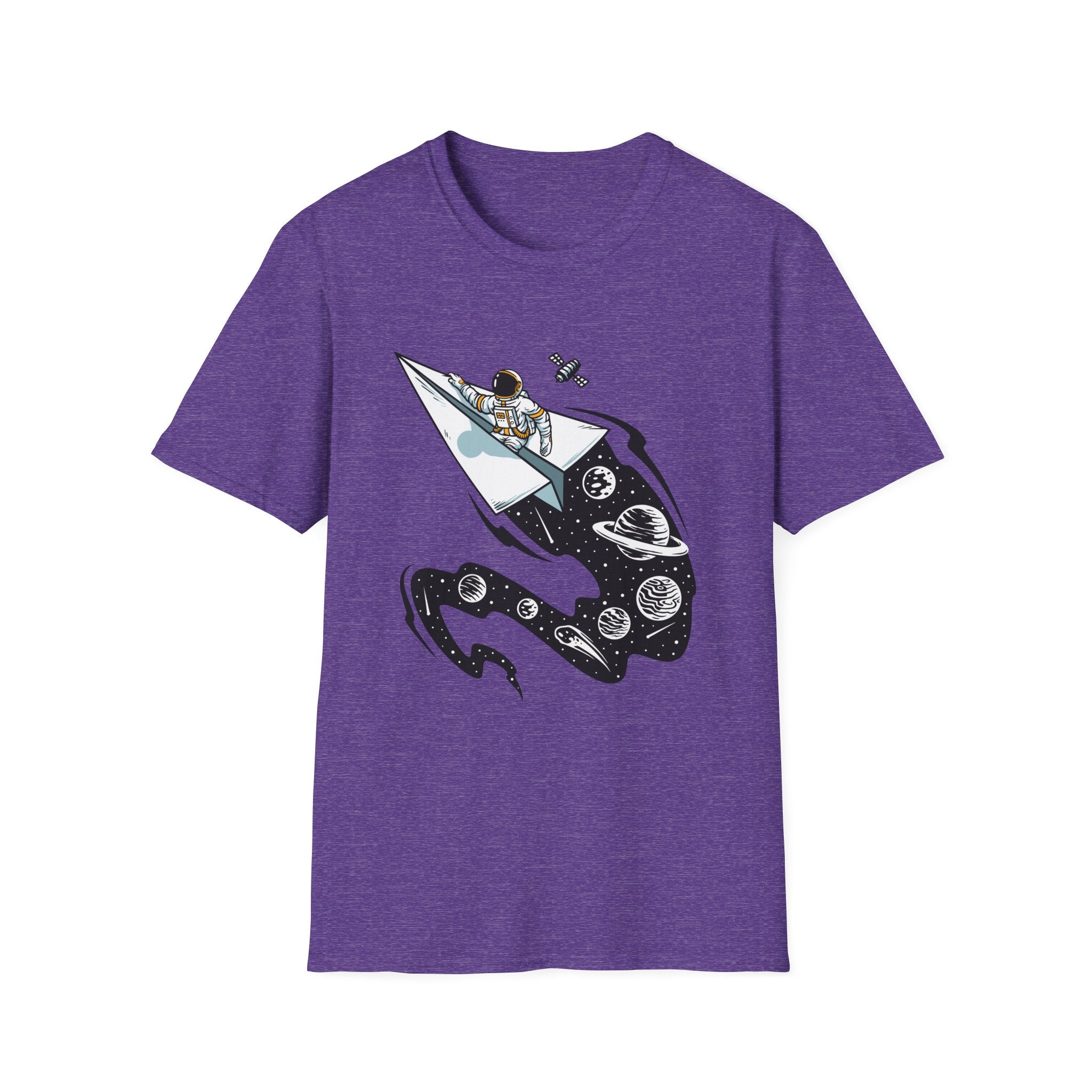 Astronauts Flying On Paper Ships - T Shirt