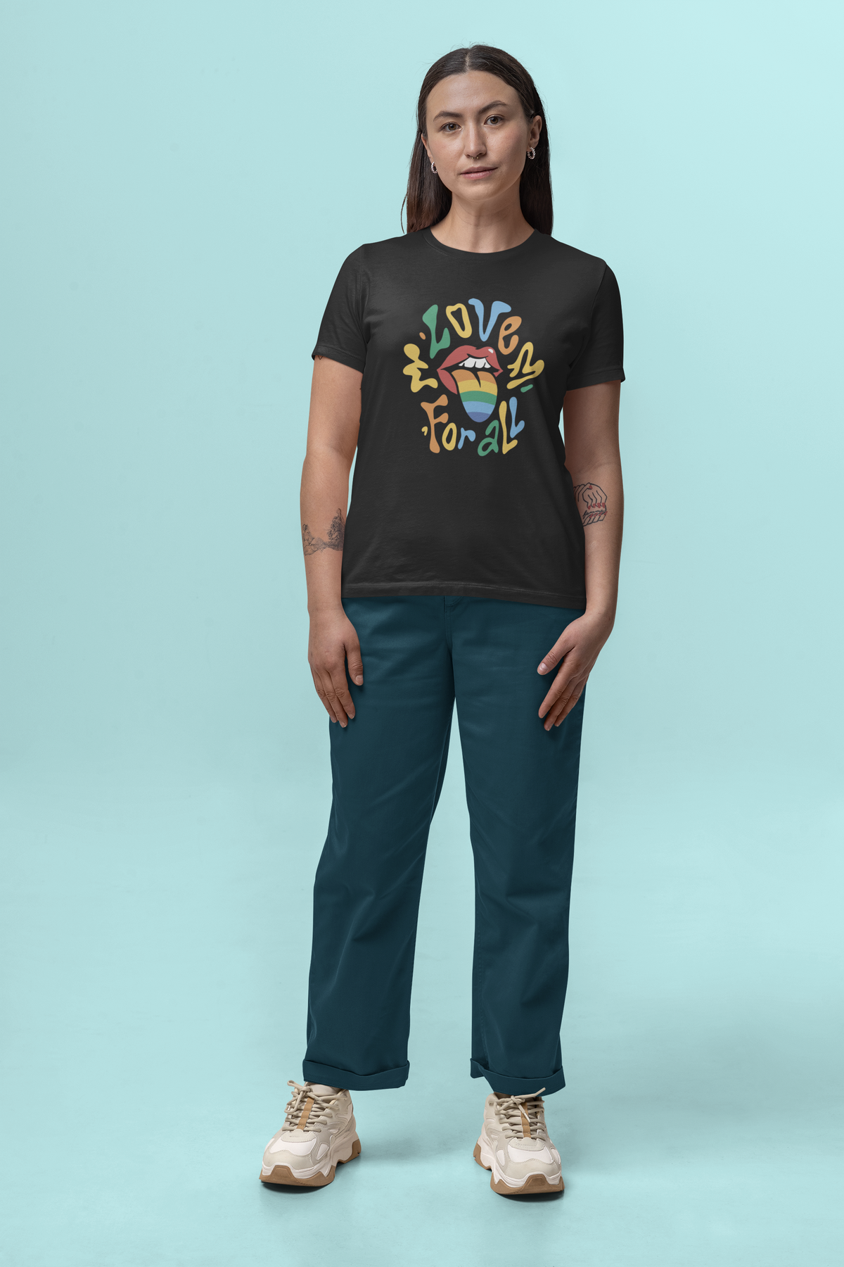 Love For All T-Shirt | LGBTQ+ Rainbow Pride Graphic Tee | Inclusive Pride Gift | Geekpsters
