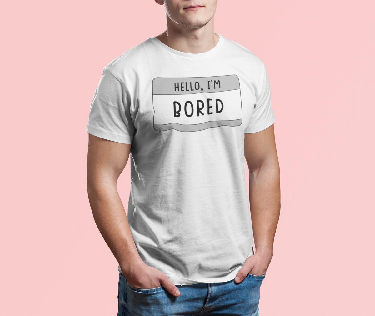 Hello I'm Board T print tee front view
