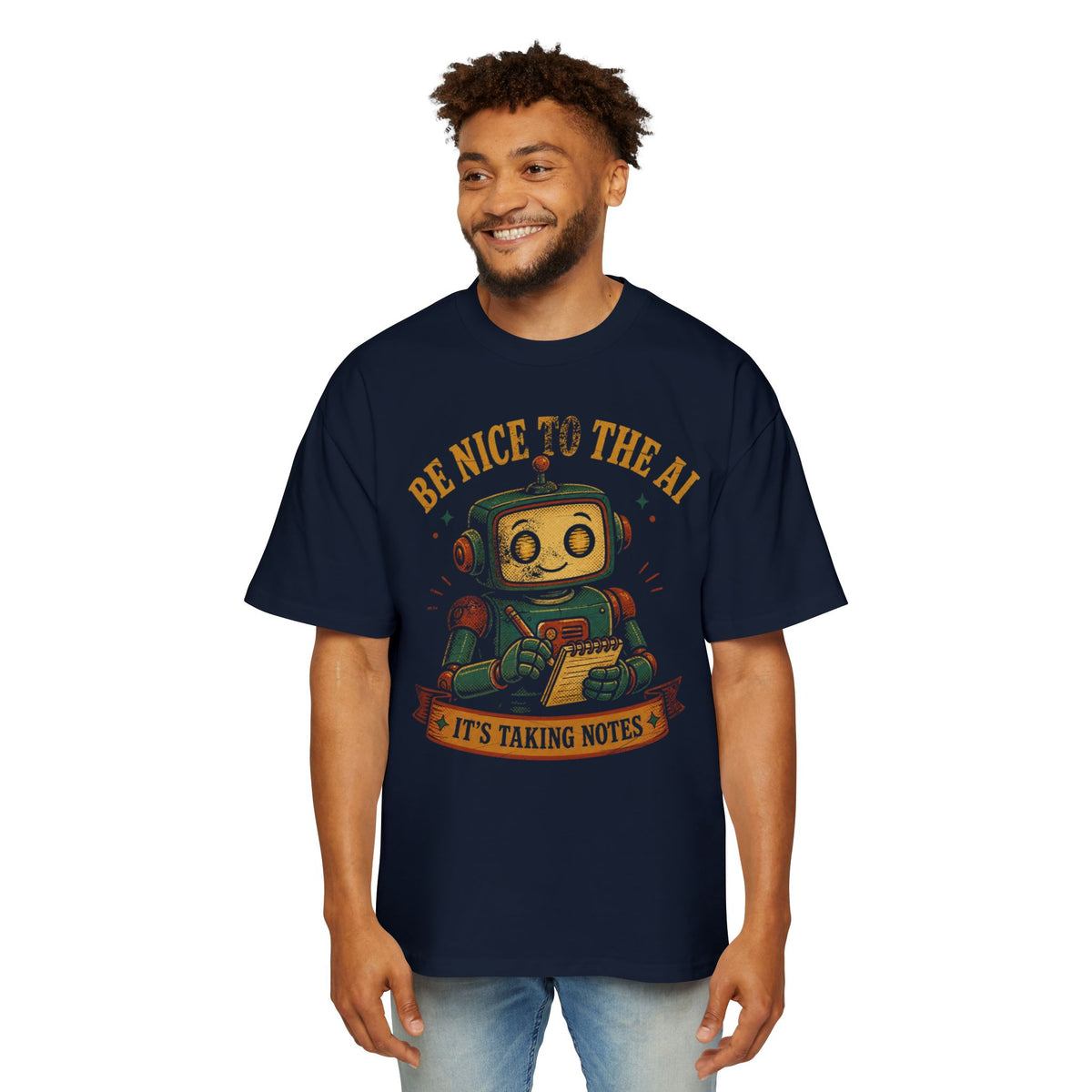 Be Nice to the AI, It's Taking Notes Oversized Tee