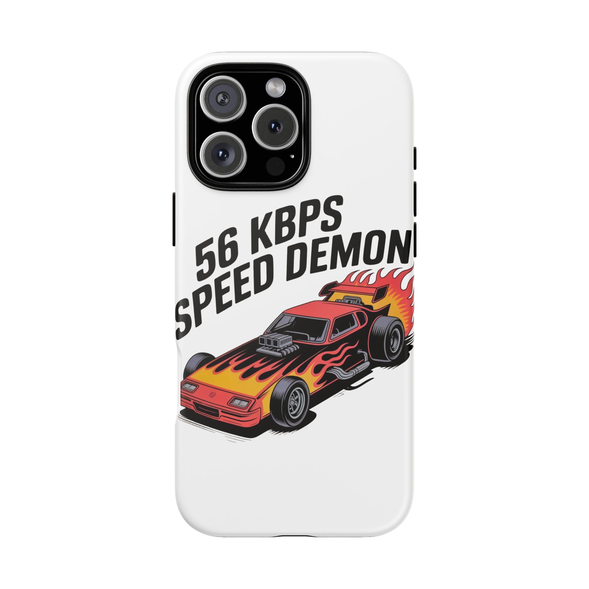56 Kbps Speed Demon Black- Impact-Resistant Phone Case