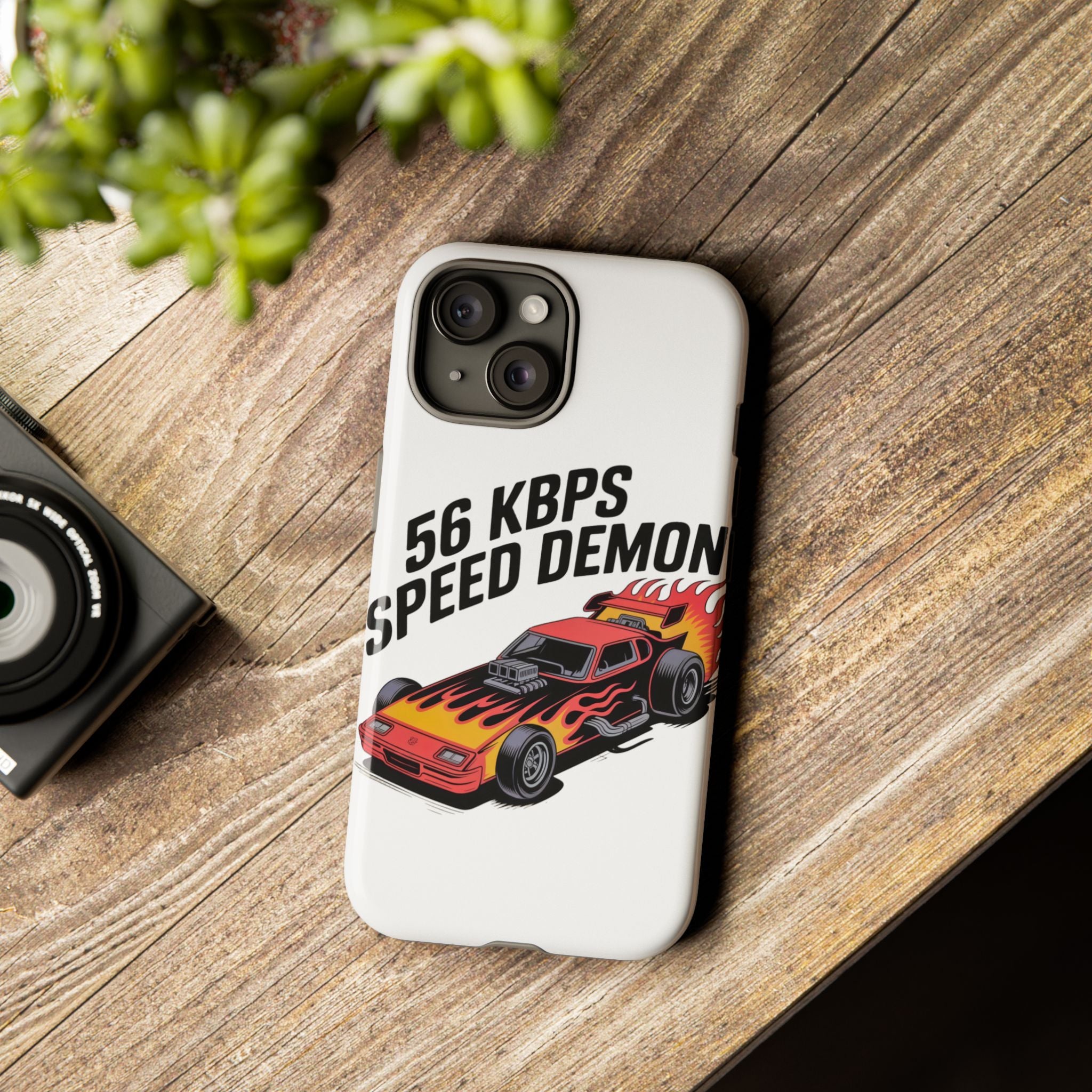 56 Kbps Speed Demon Black- Impact-Resistant Phone Case