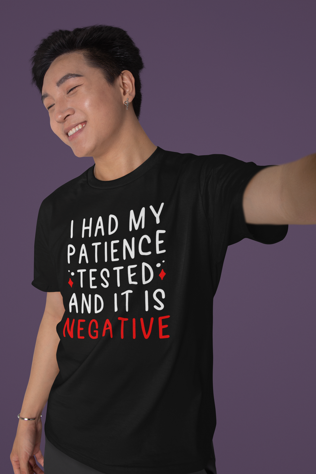 Patience Tested Negative T tee model photo