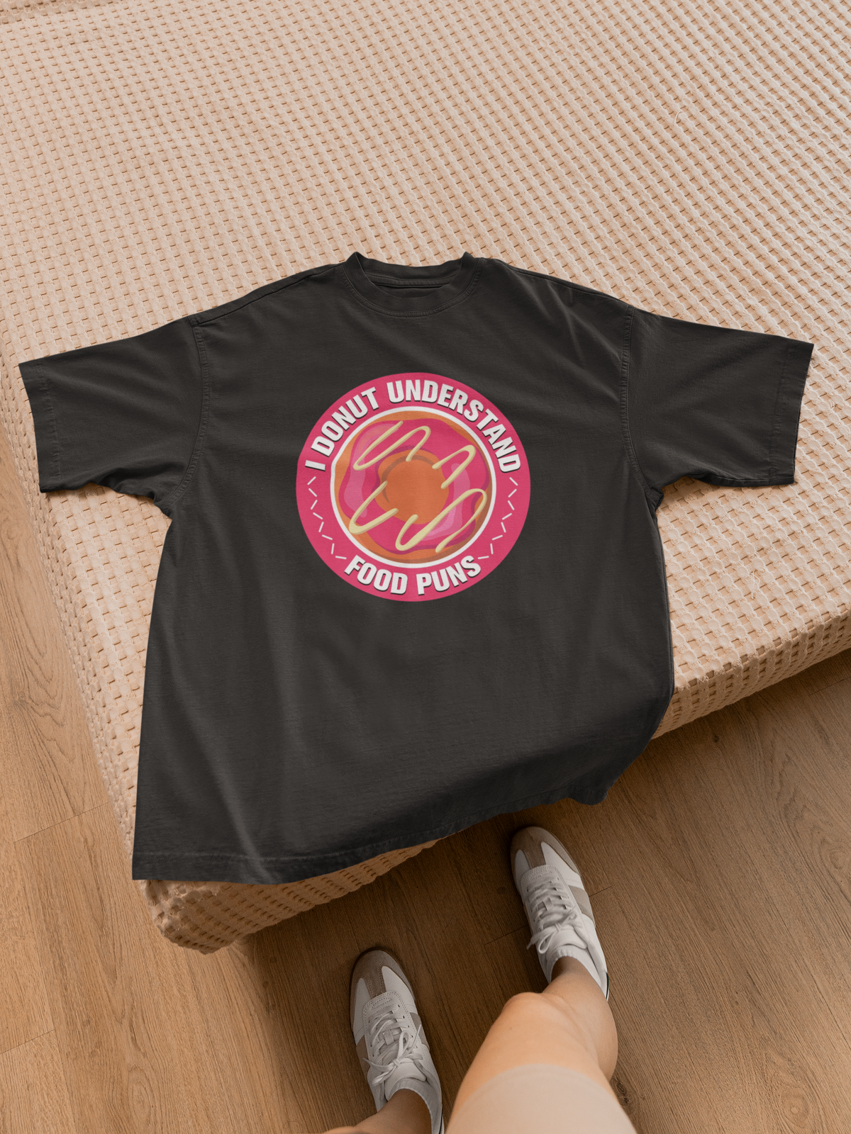 I Don't Understand Food Puns T design tee folded flat