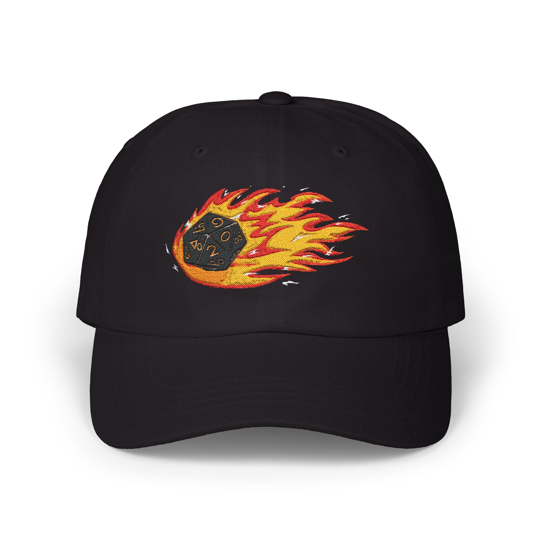 Polyhedral Dice On Fire - Embroidery Hat