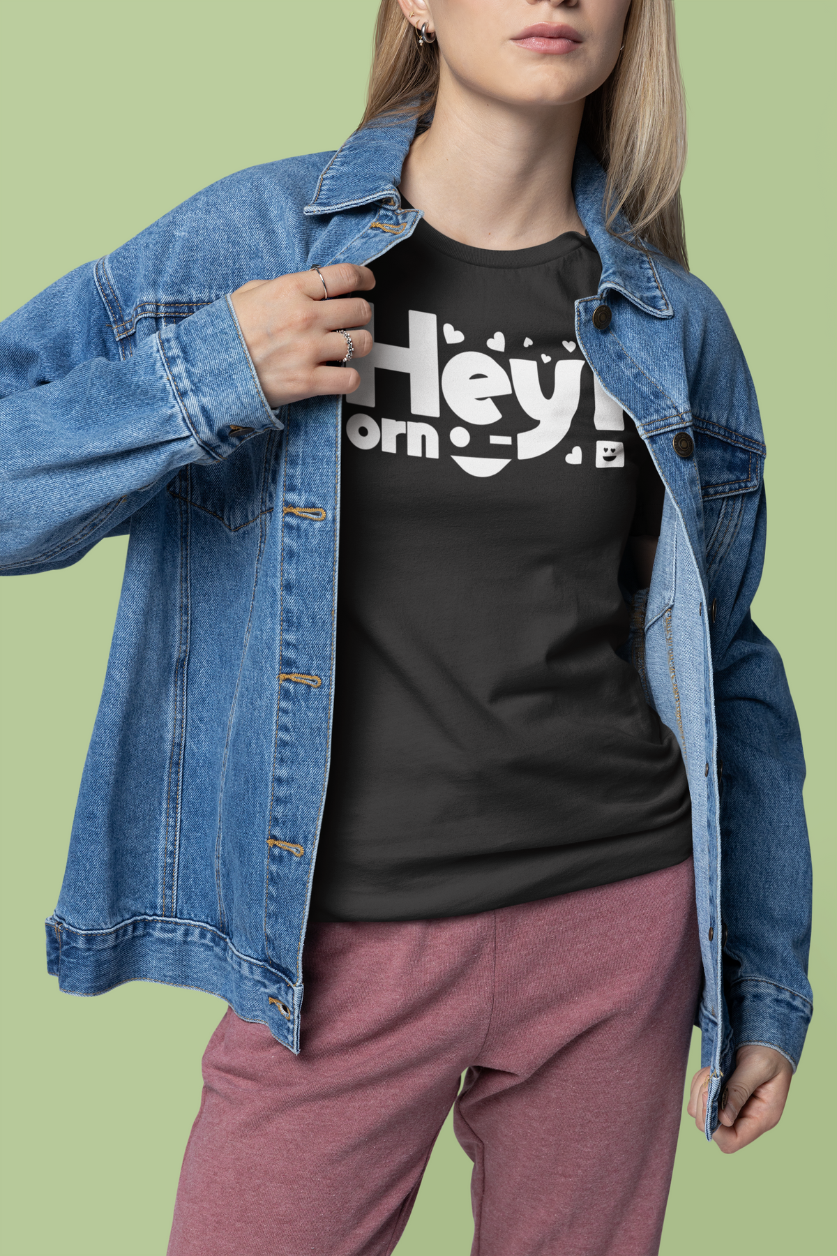 Hey tee model photo