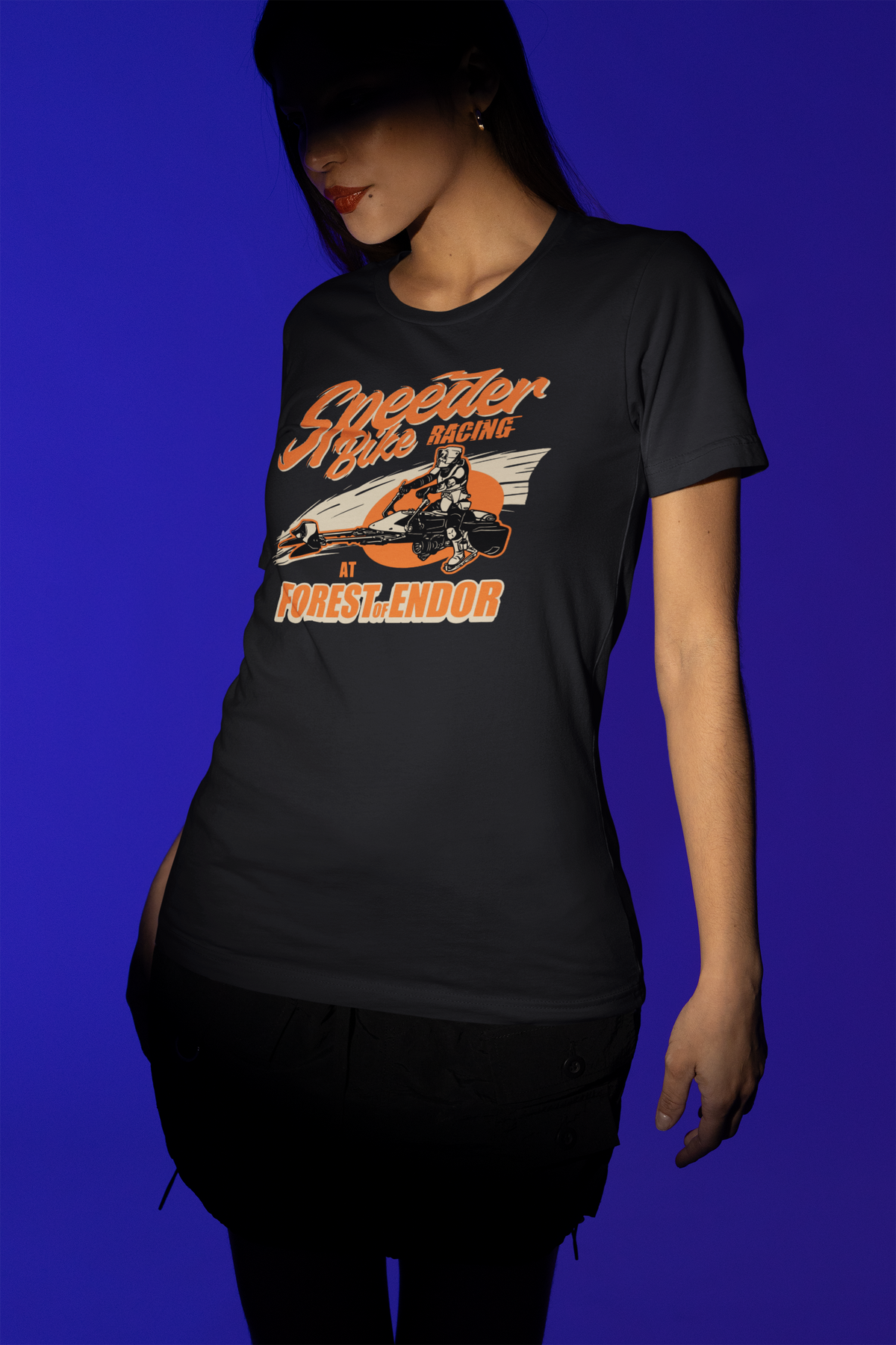 Speeder Bike Racing Women's Tee | Sci-Fi Shirt | Geekpsters