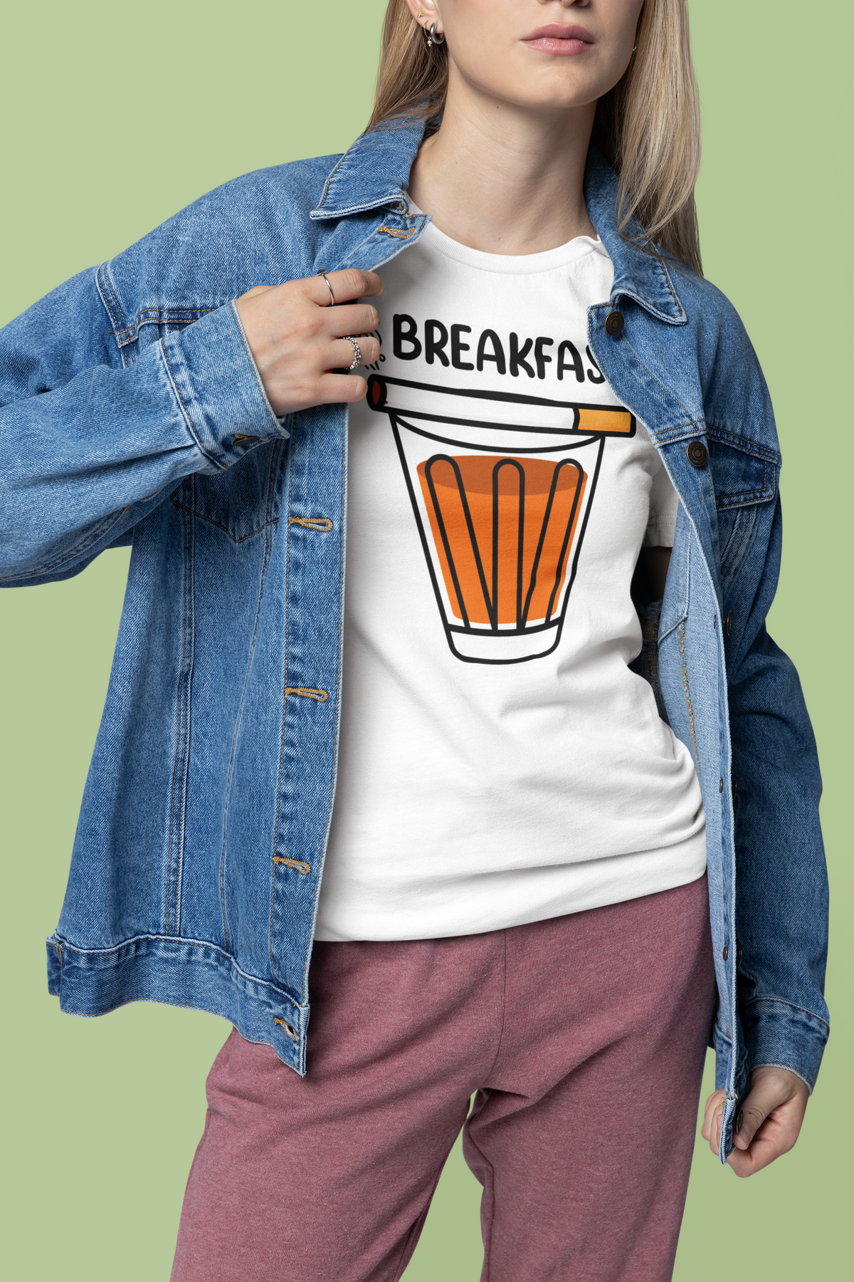 Breakfast T tee model photo