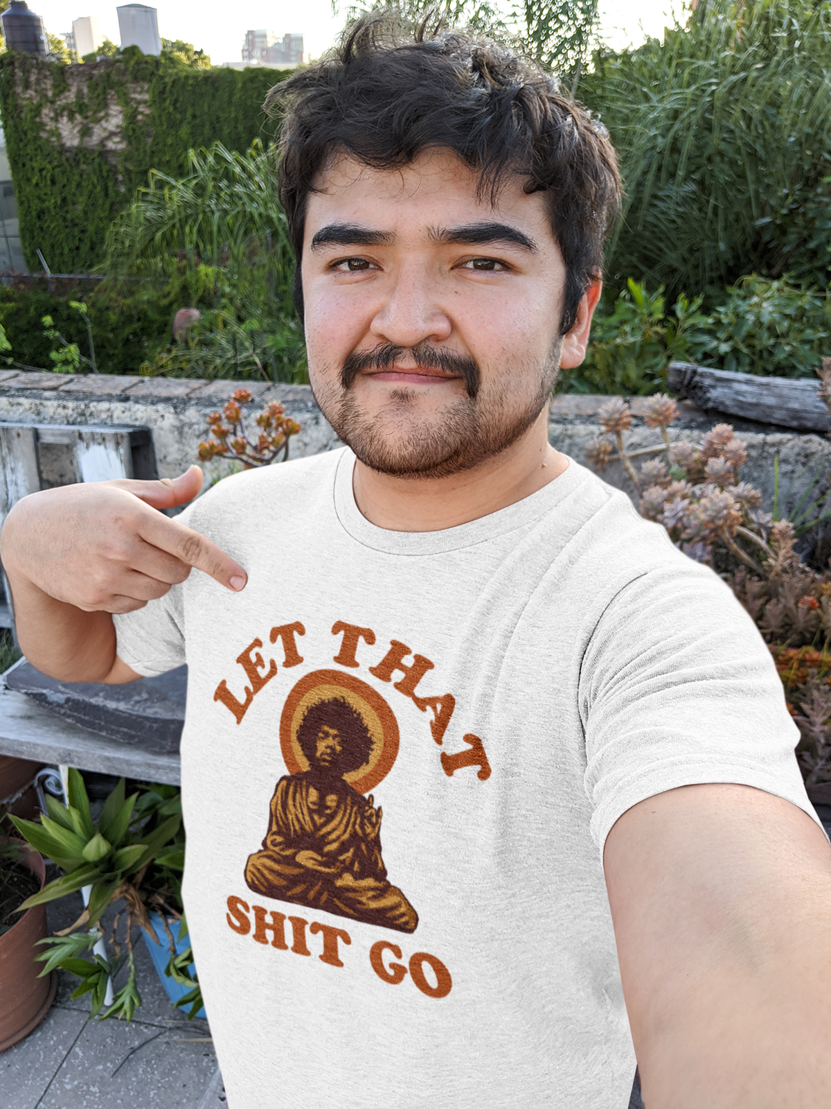 Let That Shit Go T-Shirt | Funny Zen Mindfulness Tee | Sarcastic Self-Help Gift | Geekpsters