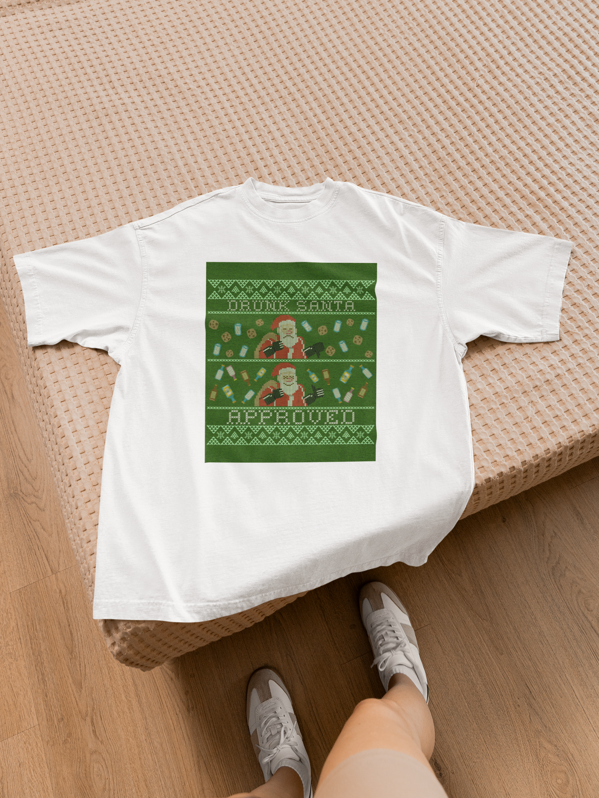 Drunk Santa Organic T-Shirt | Funny Holiday Christmas Humor | Geekpsters